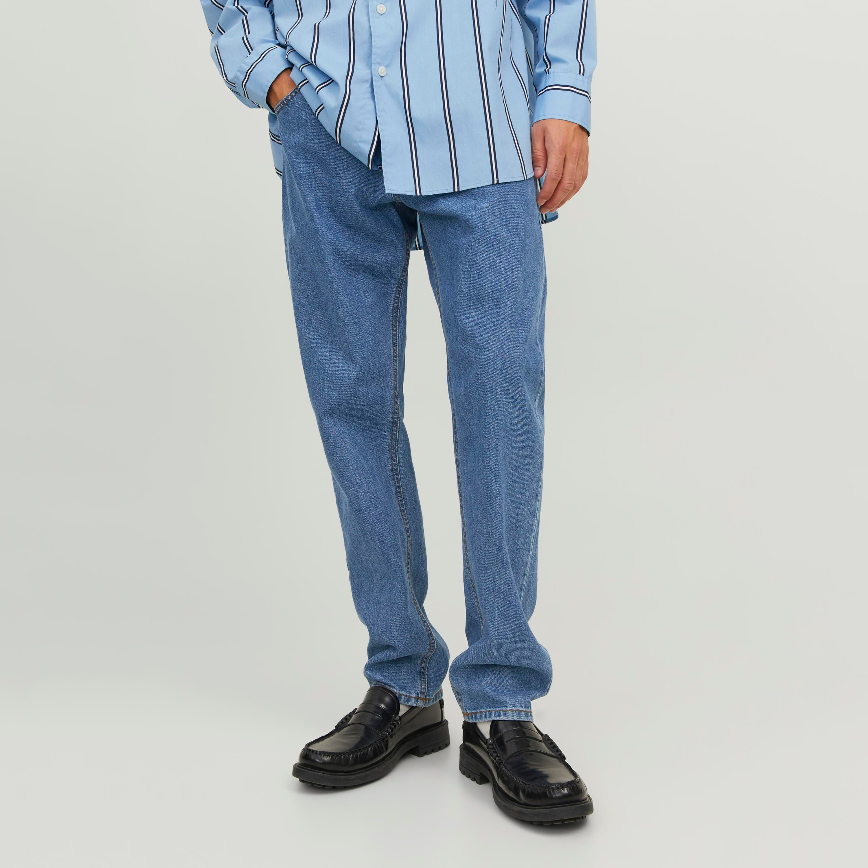 Jack & Jones Blue Relaxed Fit High-Rise Classic Five-Pocket Jeans-men-clothing-bottoms-jeans-image-1