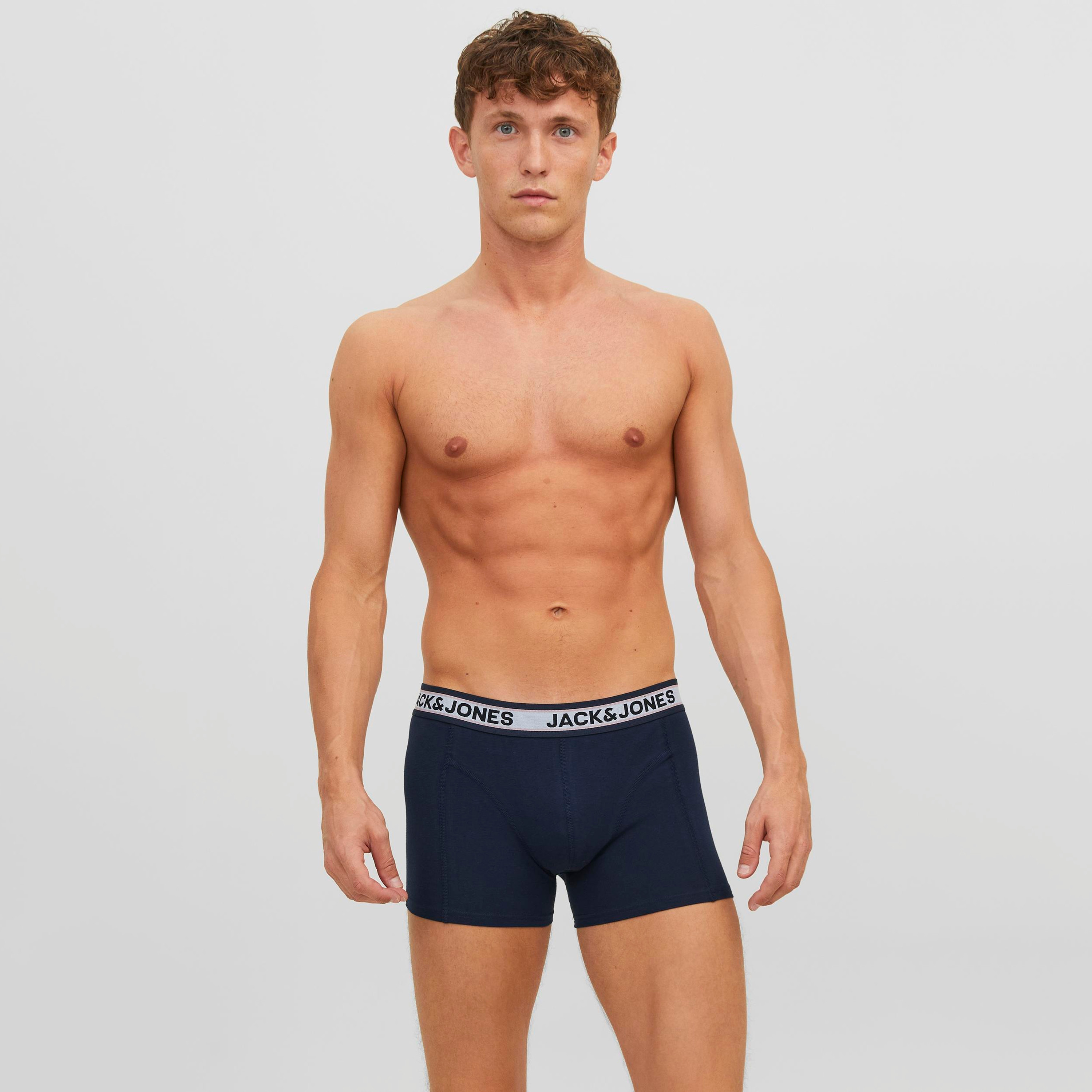 Jack & Jones Pack of 3 Multicolour Branding Elasticated Trunks-men-clothing-innerwear-underwear-image-2