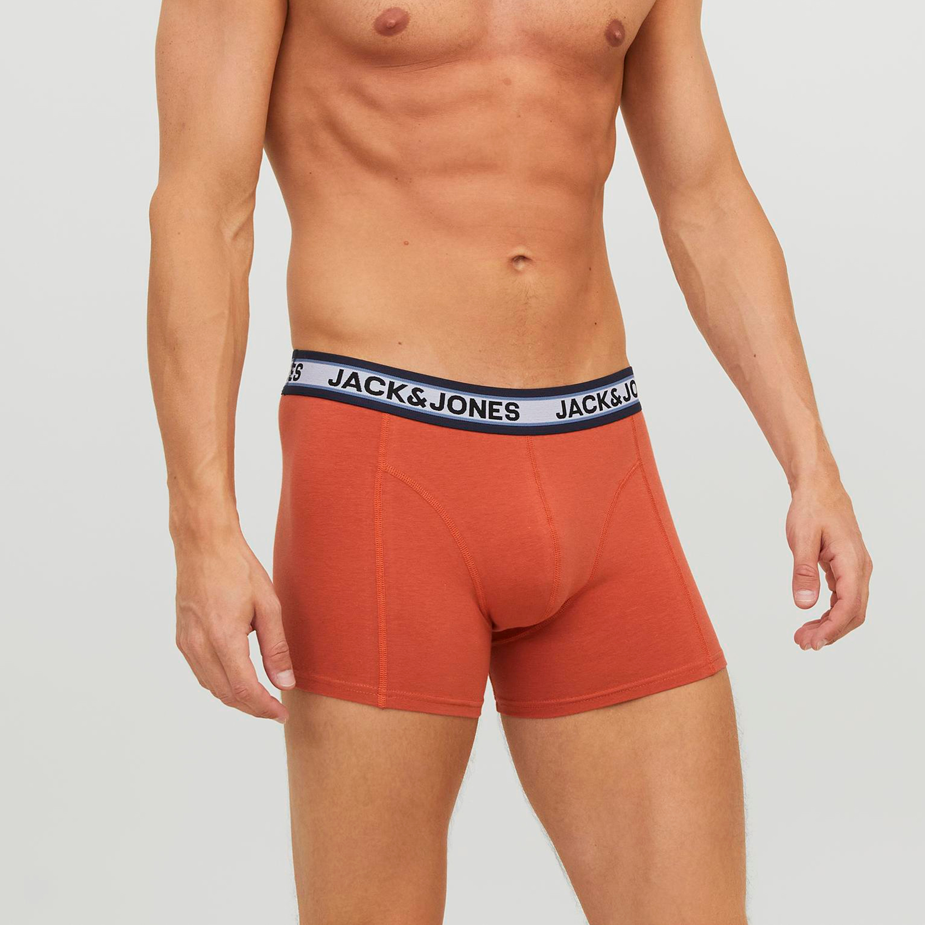Jack & Jones Pack of 3 Multicolour Branding Elasticated Trunks-men-clothing-innerwear-underwear-image-4