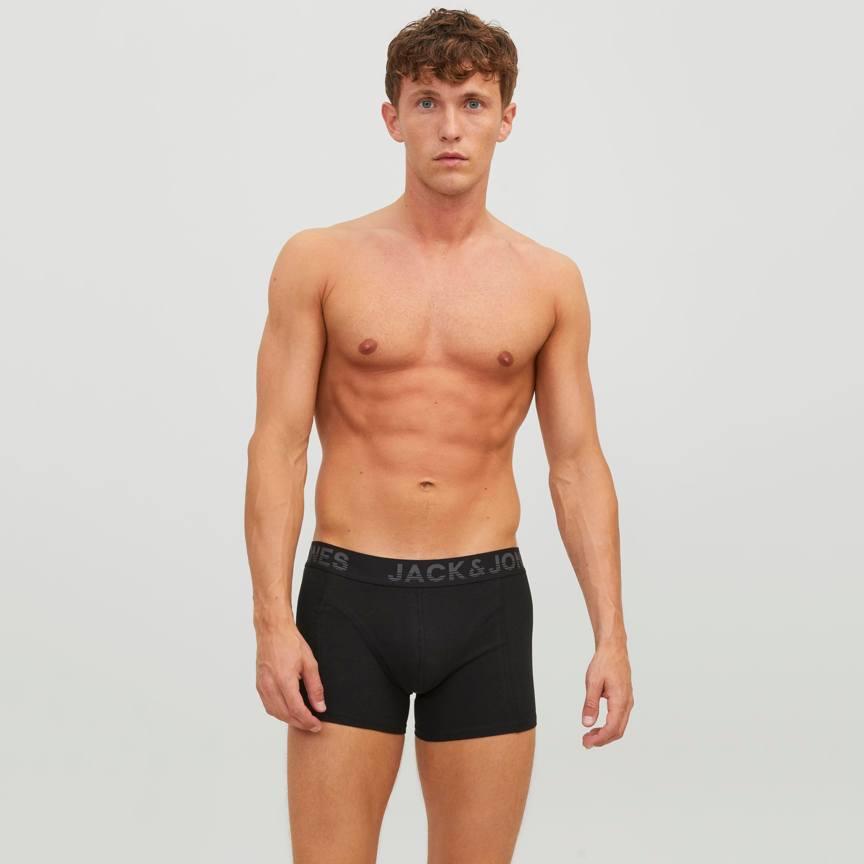 Jack & Jones Pack of 3 Multicolour Branding Elasticated Trunks-men-clothing-innerwear-underwear-image-2