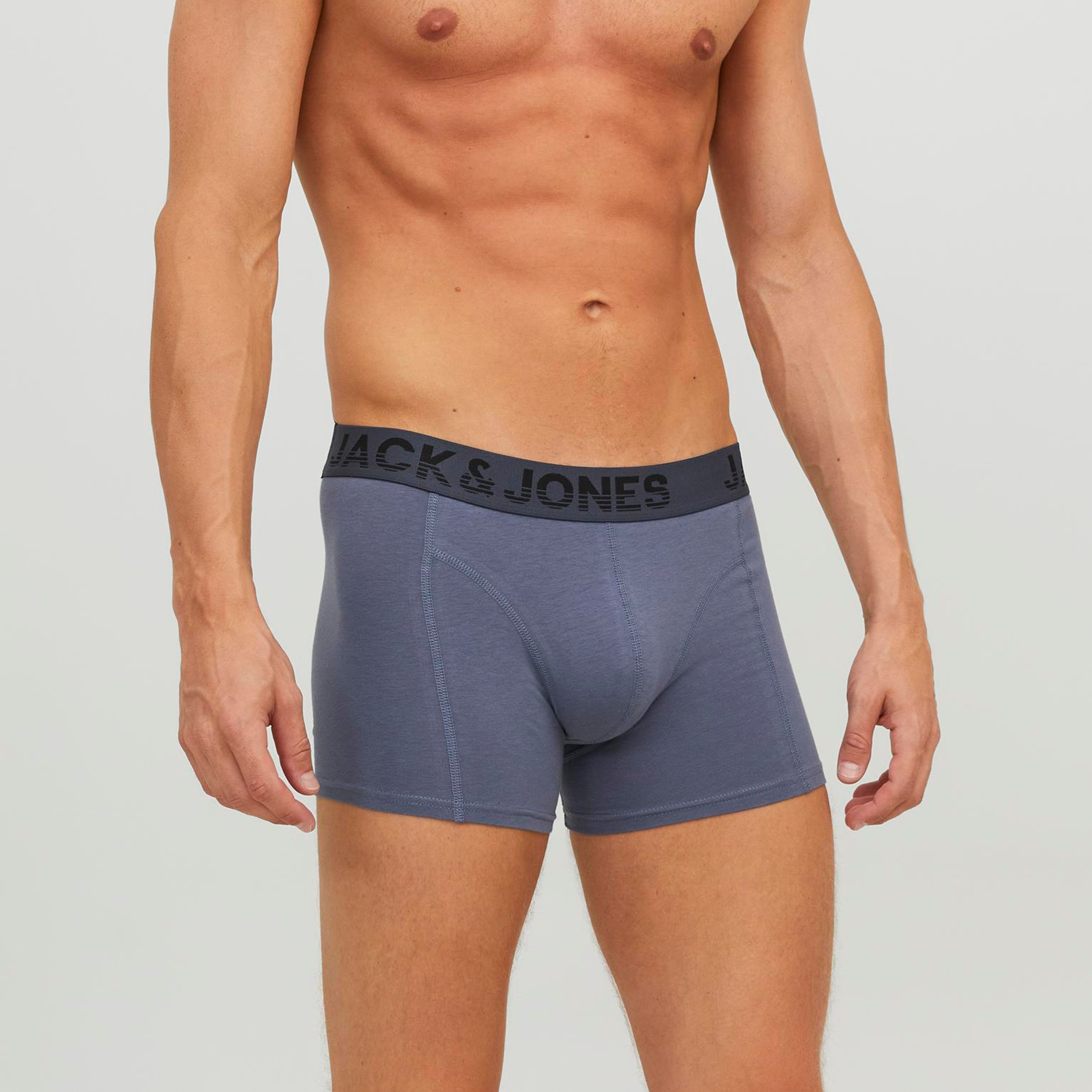Jack & Jones Pack of 3 Multicolour Branding Elasticated Trunks-men-clothing-innerwear-underwear-image-4