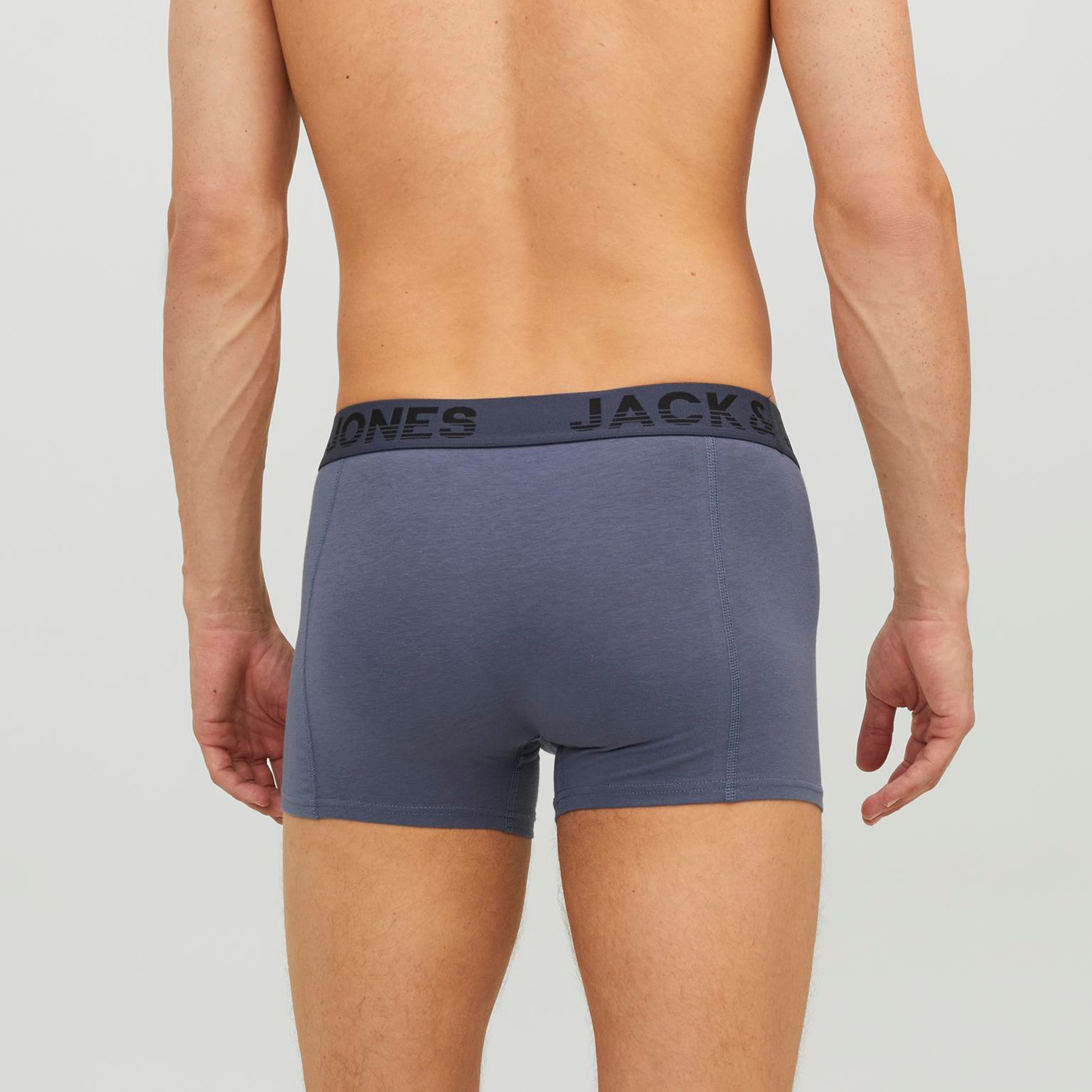 Jack & Jones Pack of 3 Multicolour Branding Elasticated Trunks-men-clothing-innerwear-underwear-image-5
