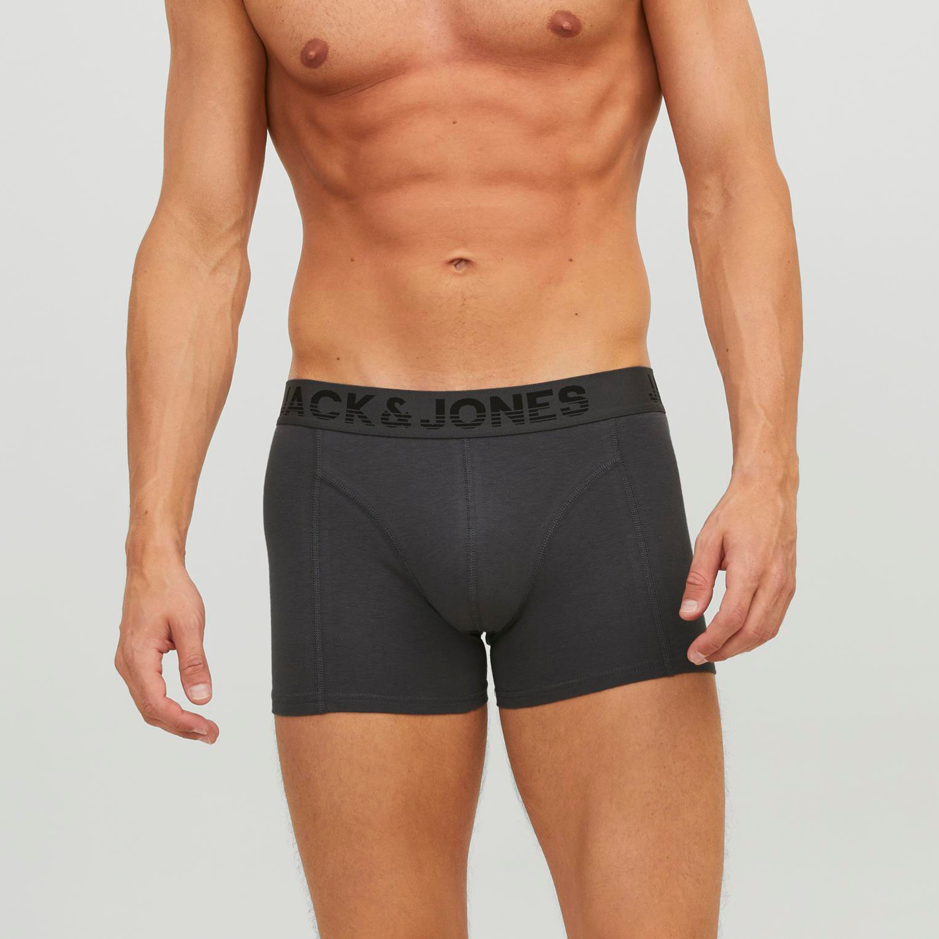 Jack & Jones Pack of 3 Multicolour Branding Elasticated Trunks-men-clothing-innerwear-underwear-image-6