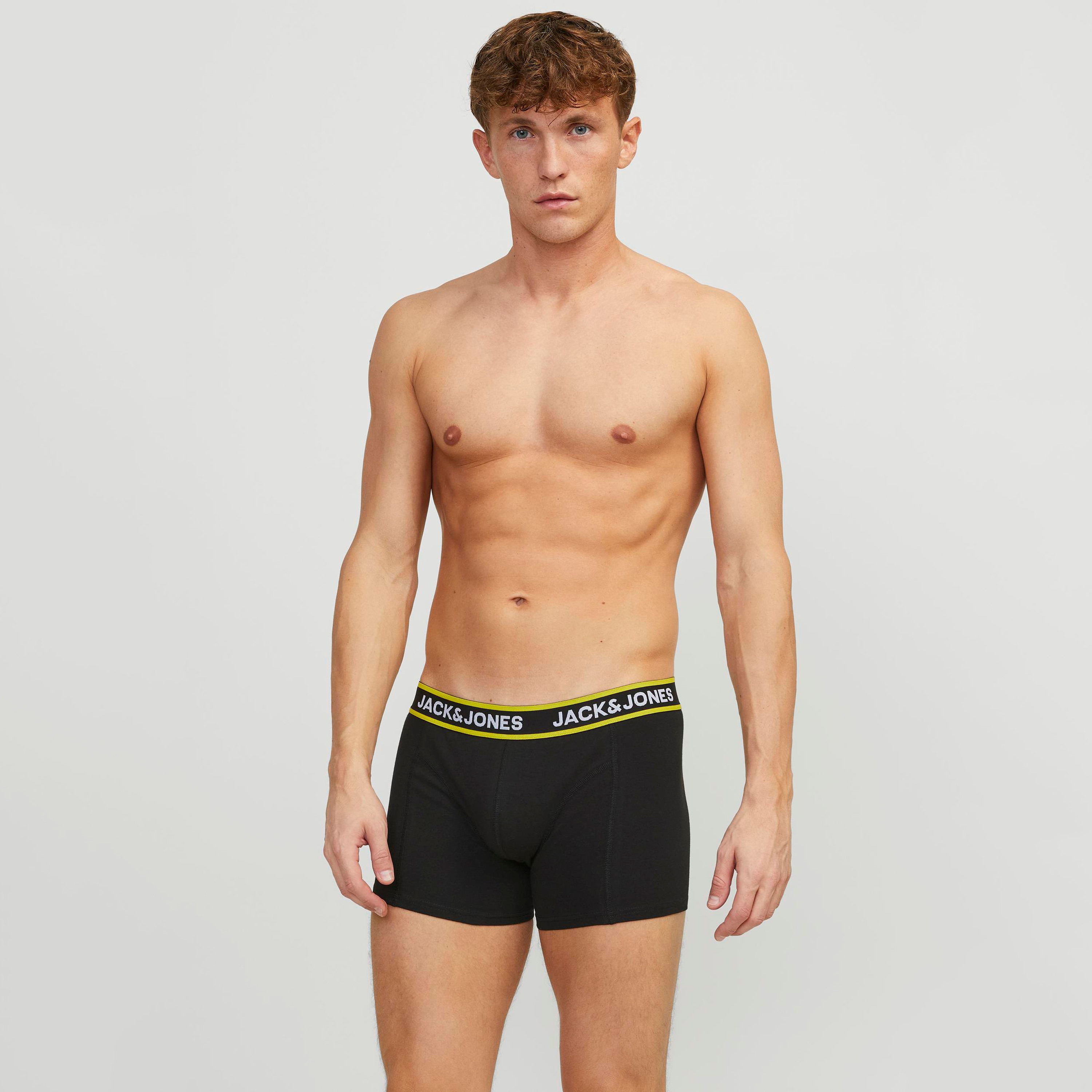 Jack & Jones Pack of 3 Black Assorted Branding Elasticated Trunks-men-clothing-innerwear-underwear-image-2