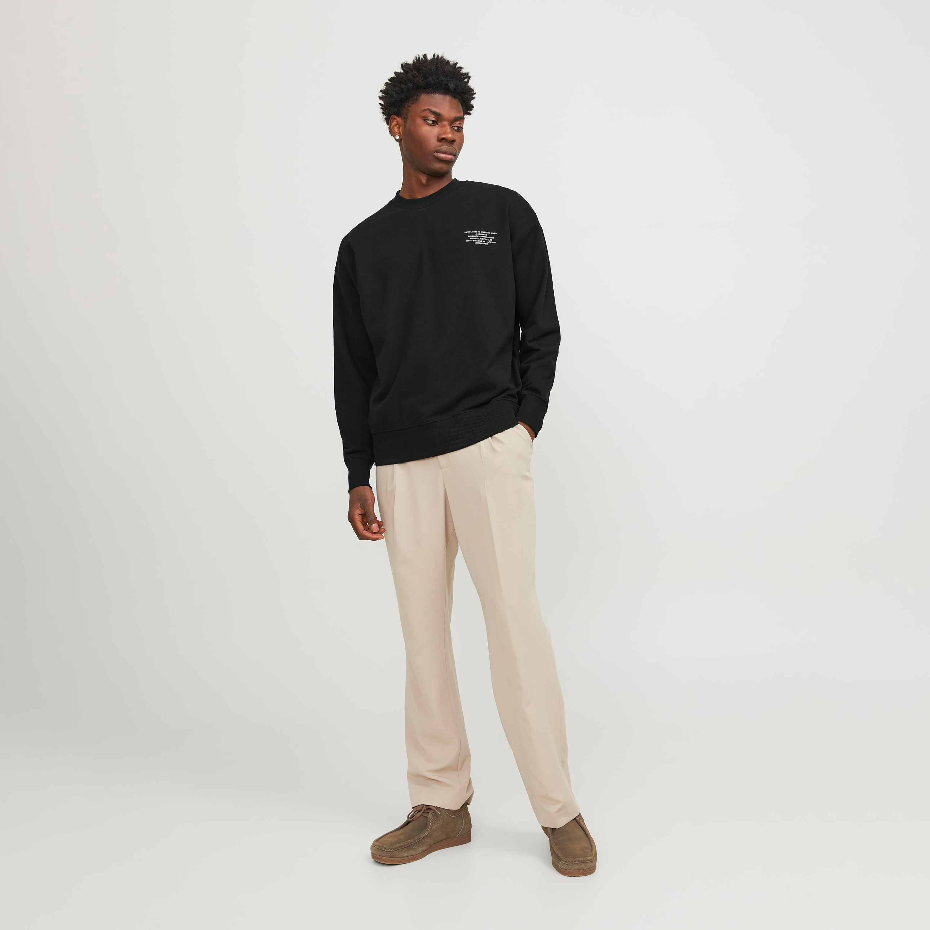 Jack & Jones Plain Crew Neck Long Sleeves Oversized Sweatshirt-men-winterwear-hoodiesandsweatshirts-image-2