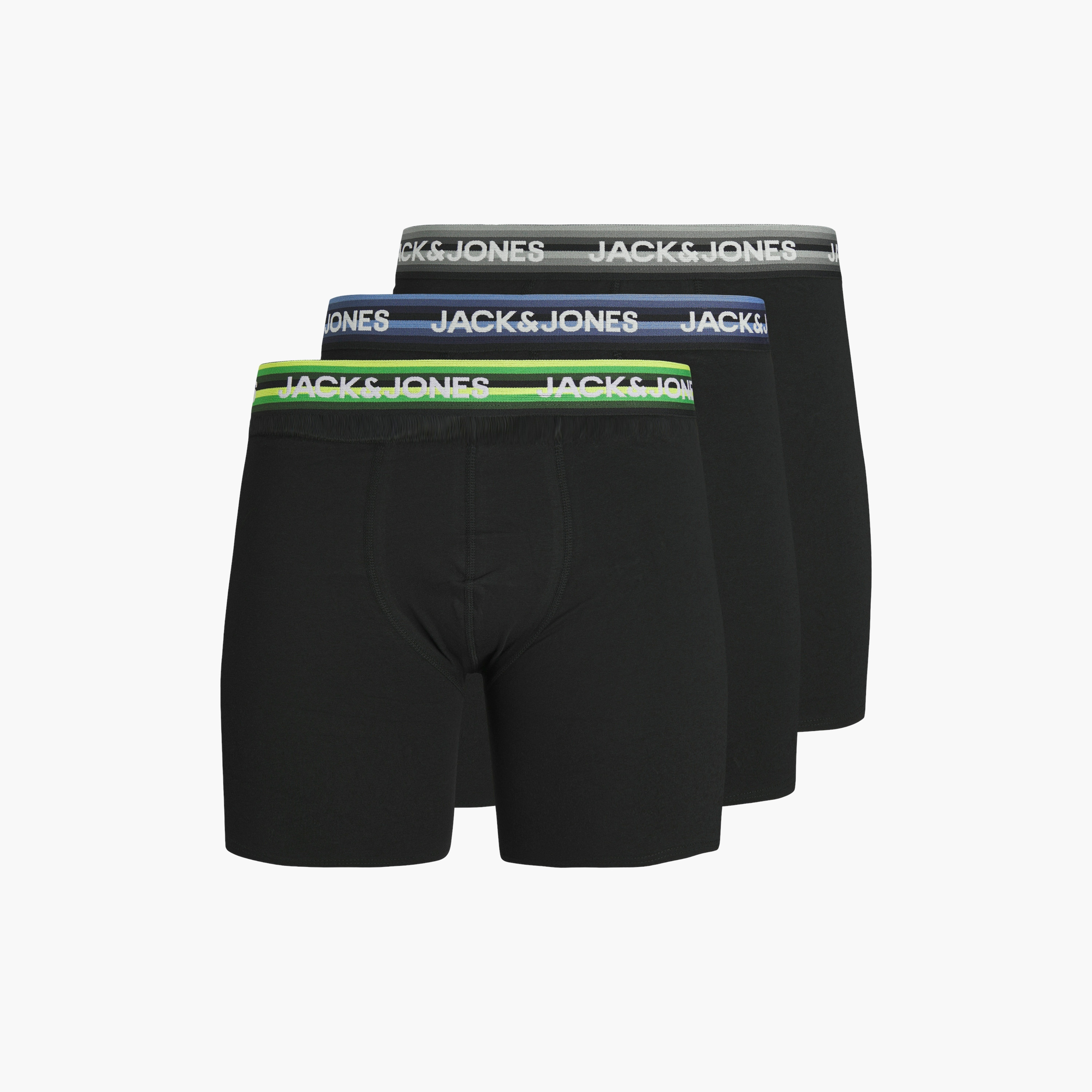 Jack & Jones Pack of 3 Multicolour Branding Elasticated Briefs-men-clothing-innerwear-underwear-image-1