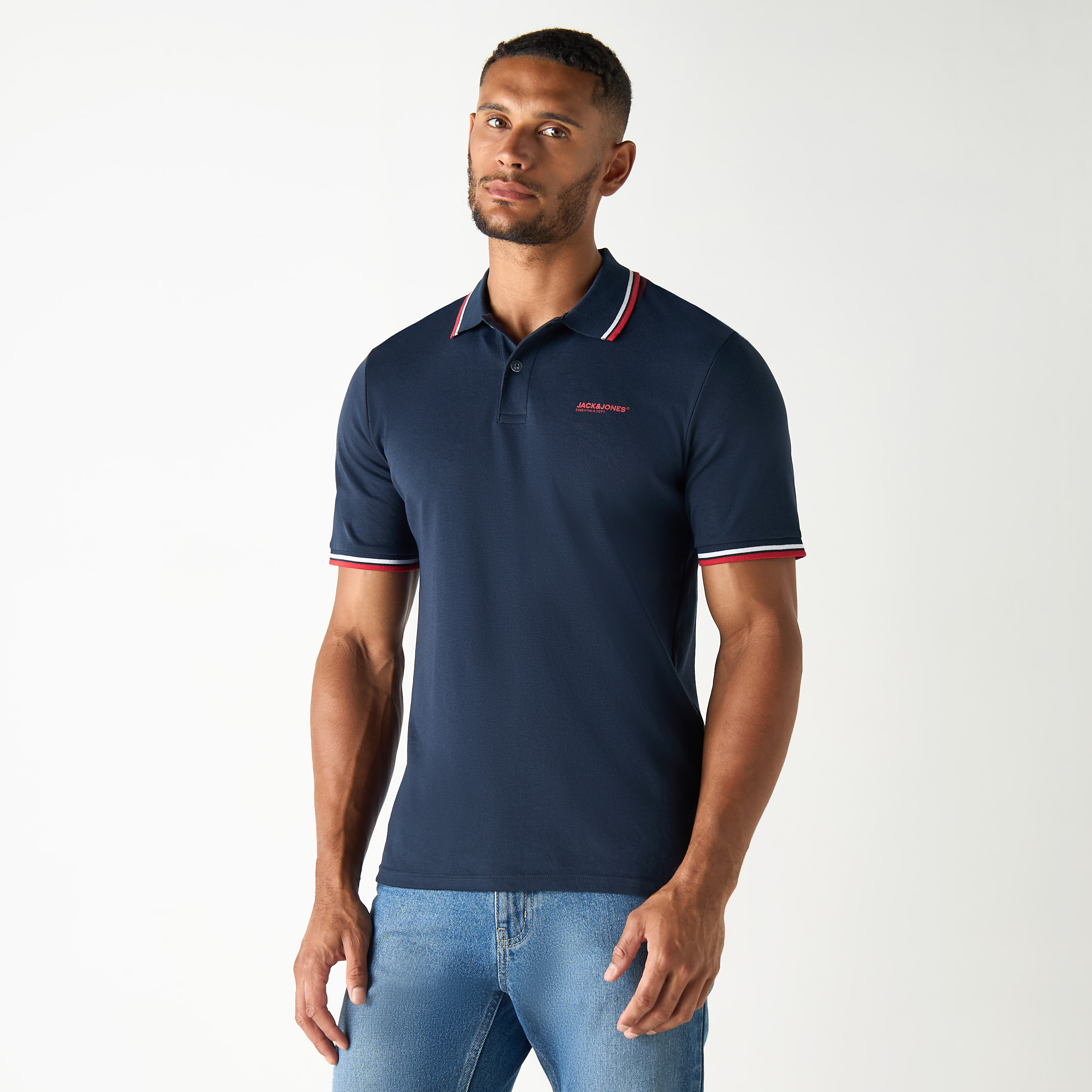 Jack & Jones Plain Collared Short Sleeves Polo T-Shirt-men-clothing-tshirtsandpolos-polos-image-1