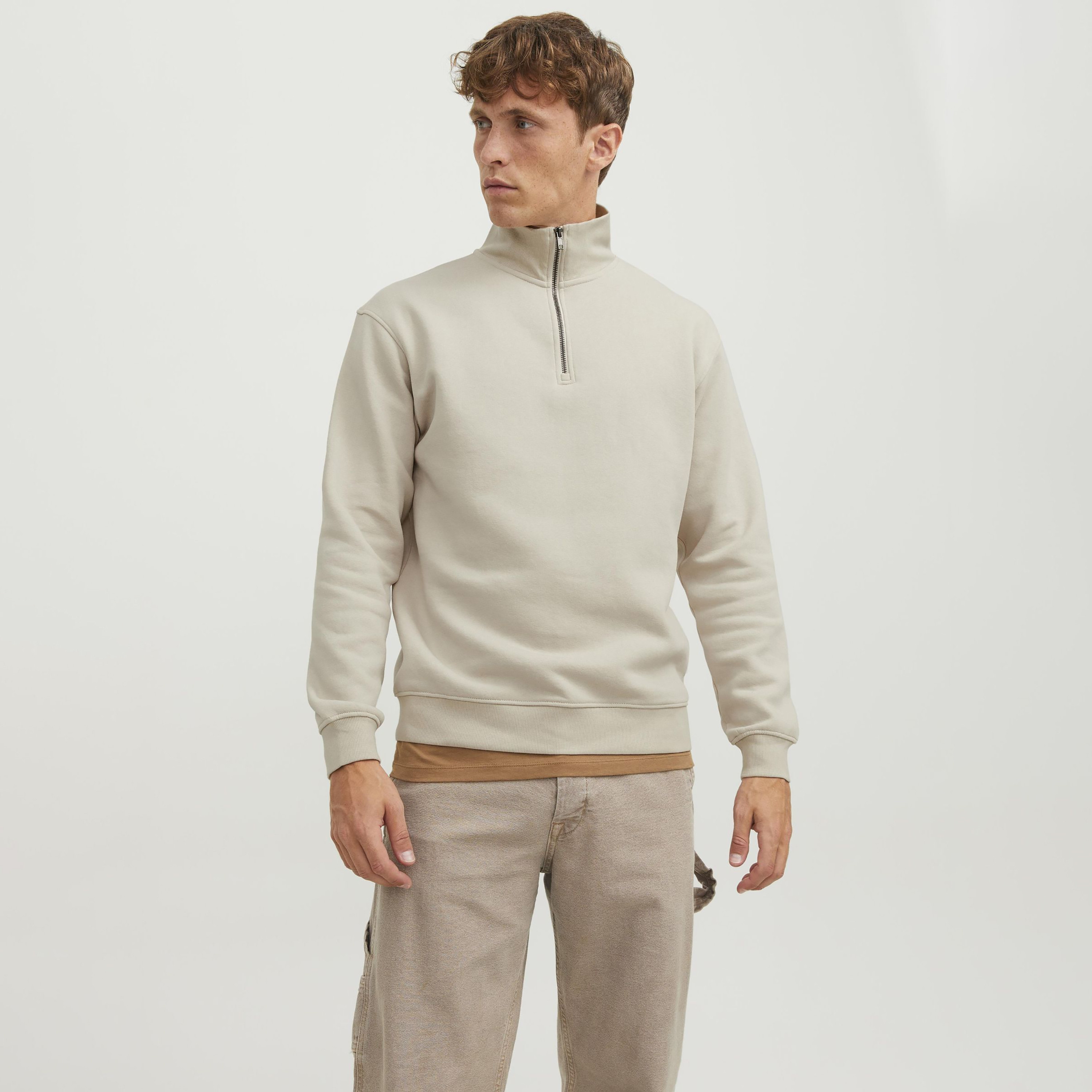 Jack & Jones Plain High Neck Long Sleeves Men's Sweatshirt-men-clothing-hoodiesandsweatshirts-image-1