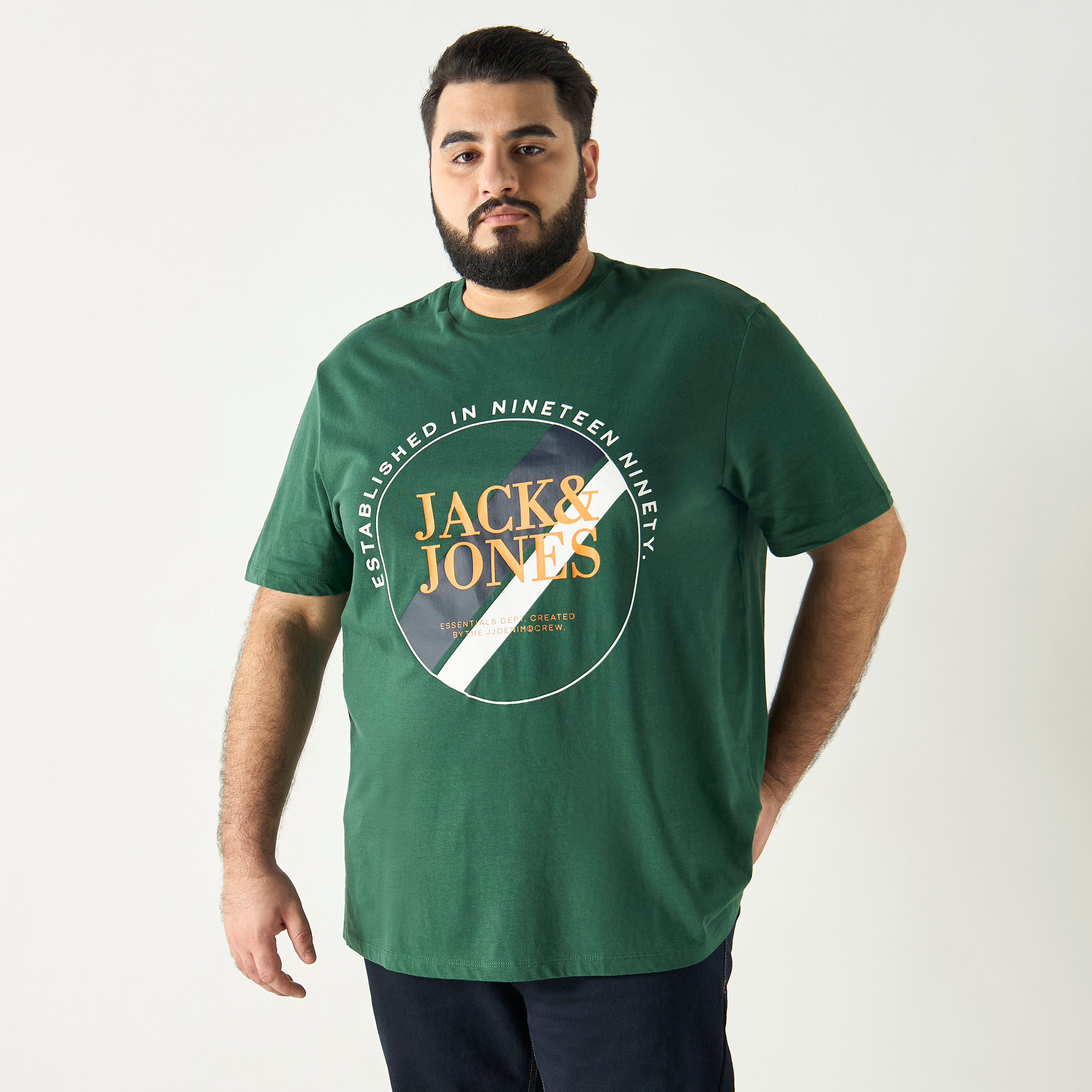 Jack & Jones Plus Size Logo Crew Neck Short Sleeves T-Shirt-men-clothing-tshirtsandpolos-tshirts-image-1