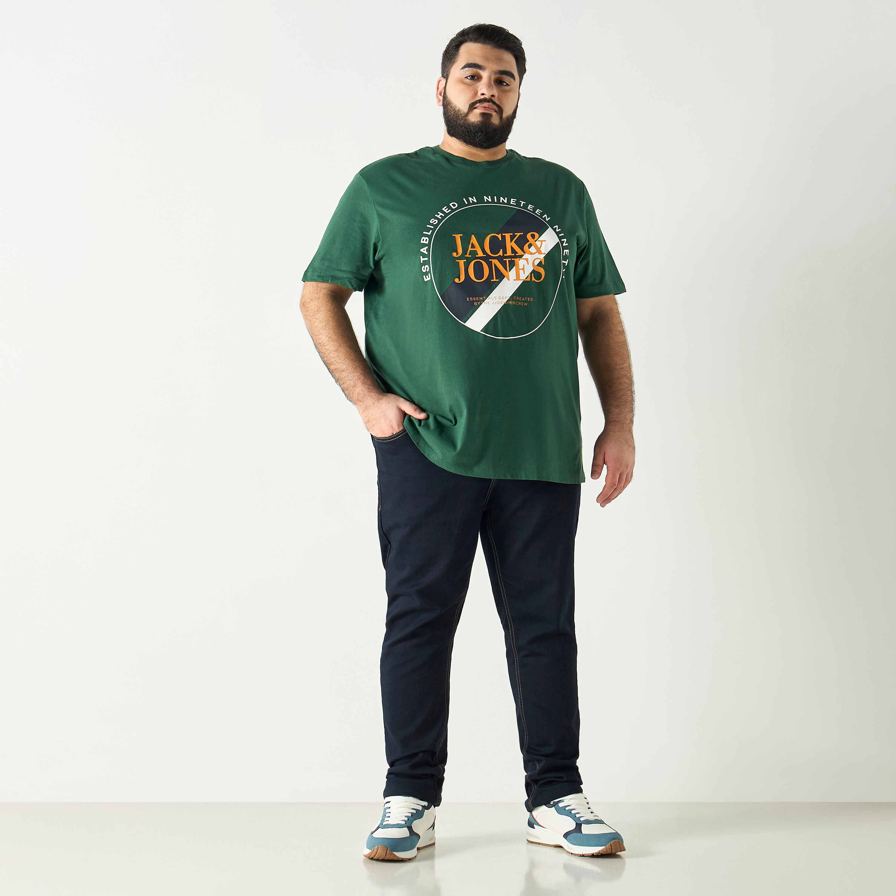 Jack & Jones Plus Size Logo Crew Neck Short Sleeves T-Shirt-men-clothing-tshirtsandpolos-tshirts-image-2