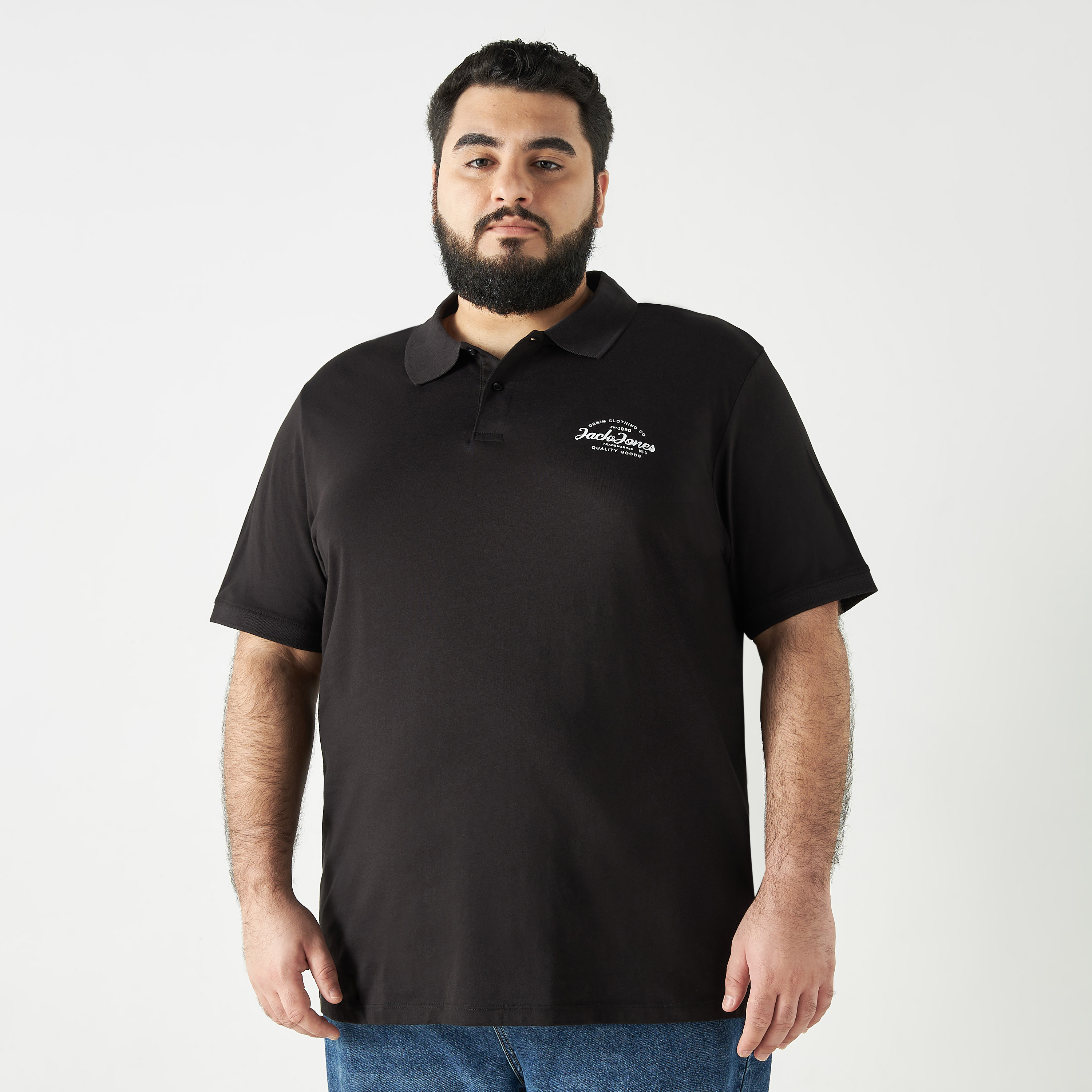Jack & Jones Plus Size Logo Collared Short Sleeves Polo T-Shirt-men-clothing-tshirtsandpolos-polos-image-1