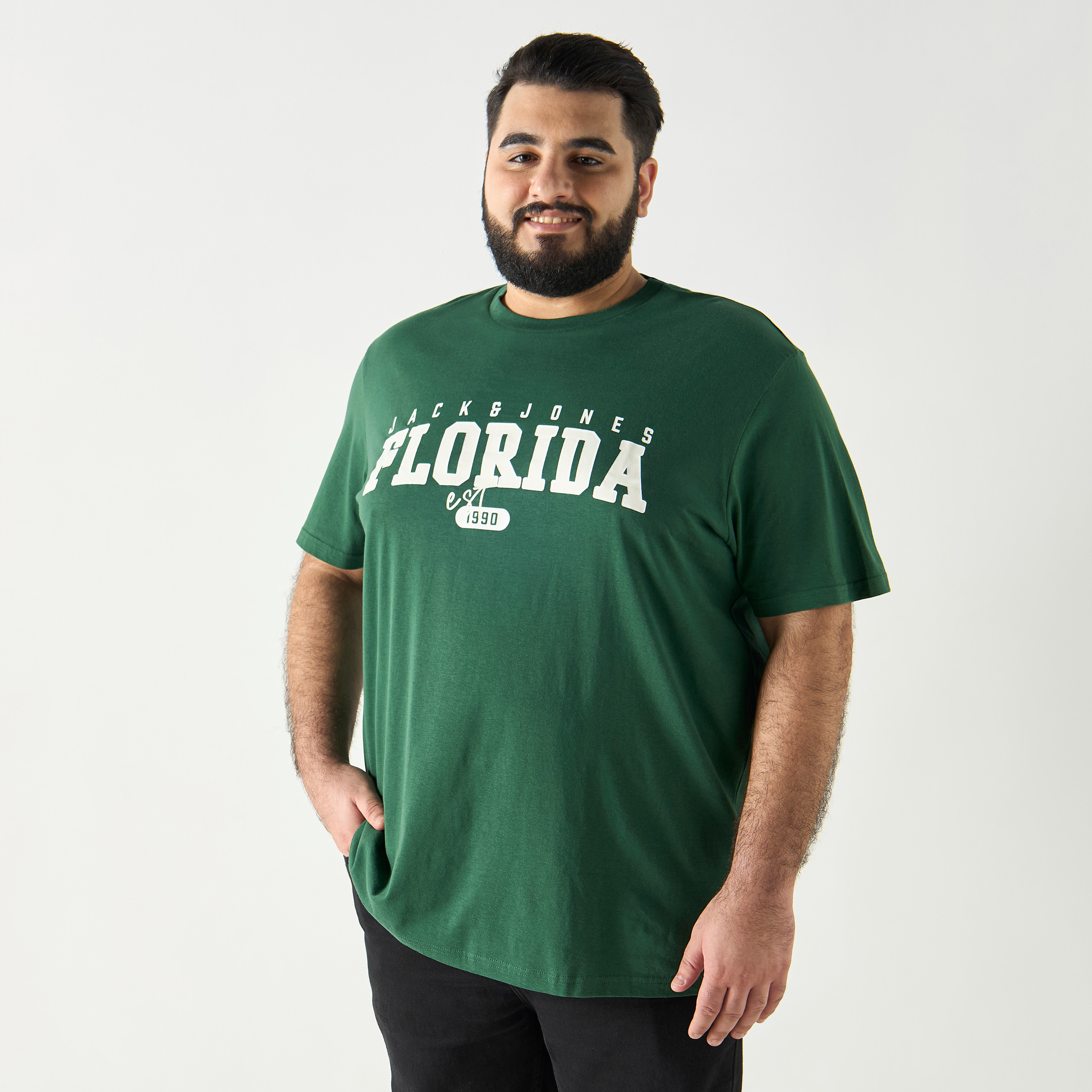 Jack & Jones Plus Size Printed Crew Neck Short Sleeves T-Shirt-men-clothing-tshirtsandpolos-tshirts-image-1