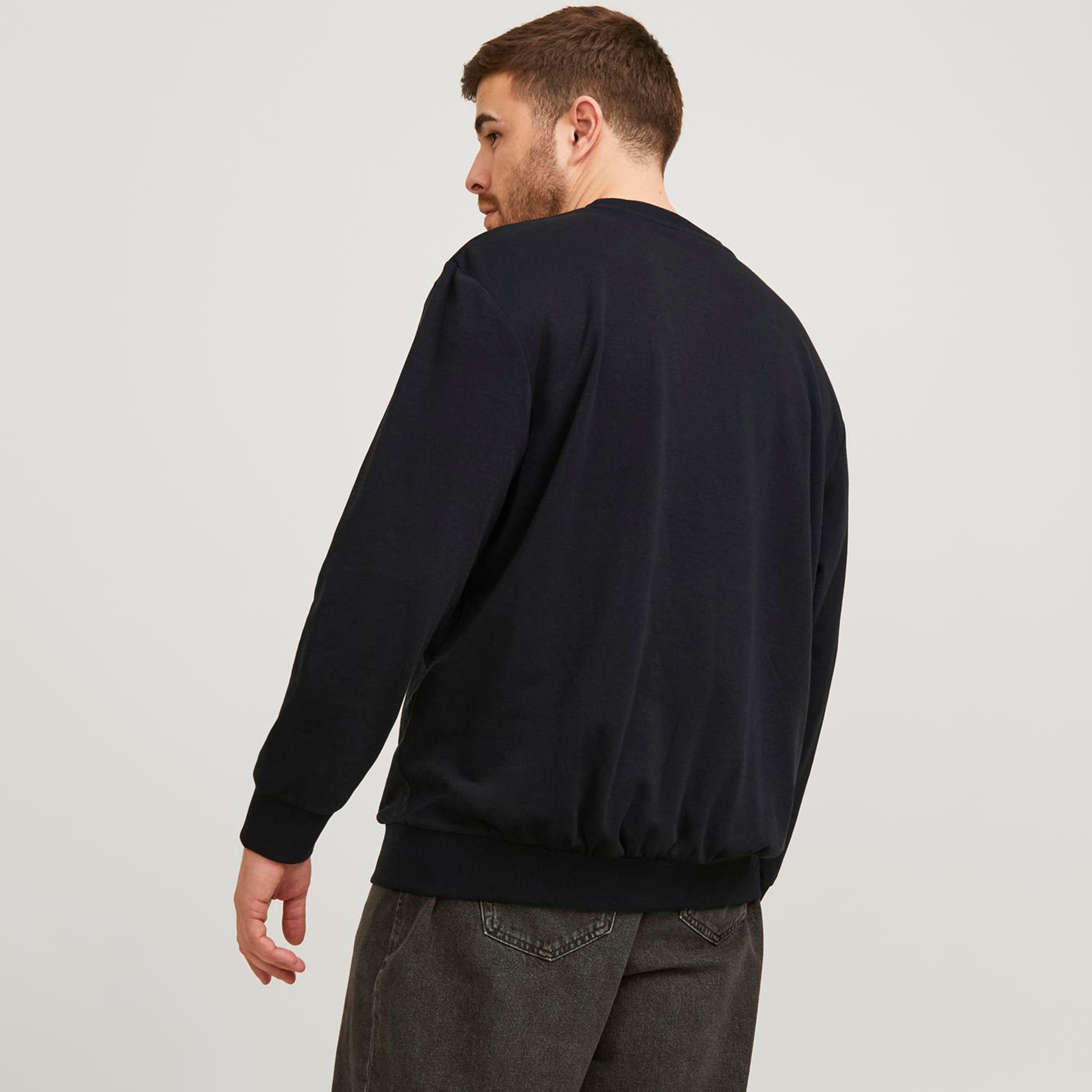 Jack & Jones Plus Size Logo Print Crew Neck Long Sleeves Sweatshirt-men-winterwear-hoodiesandsweatshirts-image-4