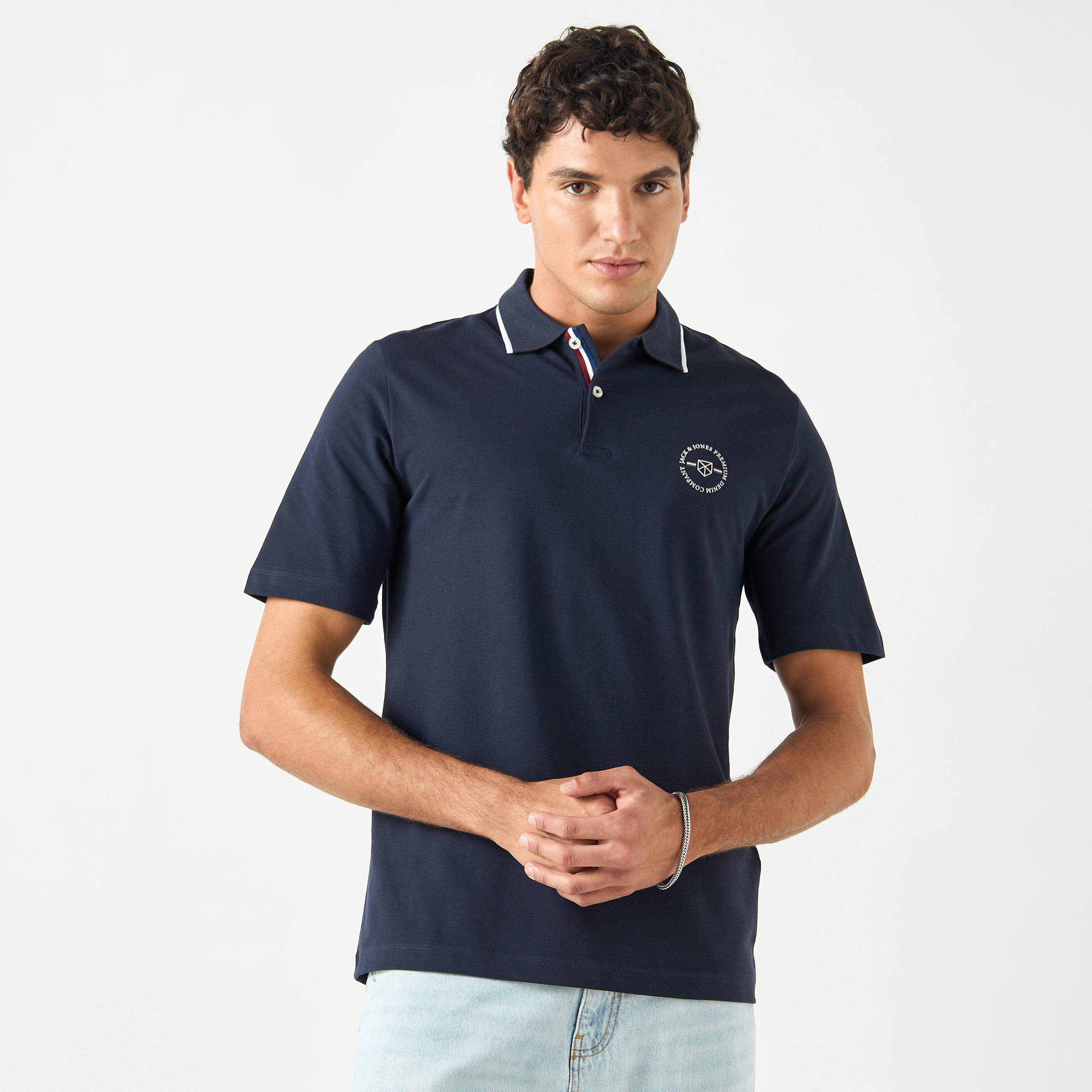Jack & Jones Plain Collared Short Sleeves Polo T-Shirt-men-clothing-tshirtsandpolos-polos-image-1