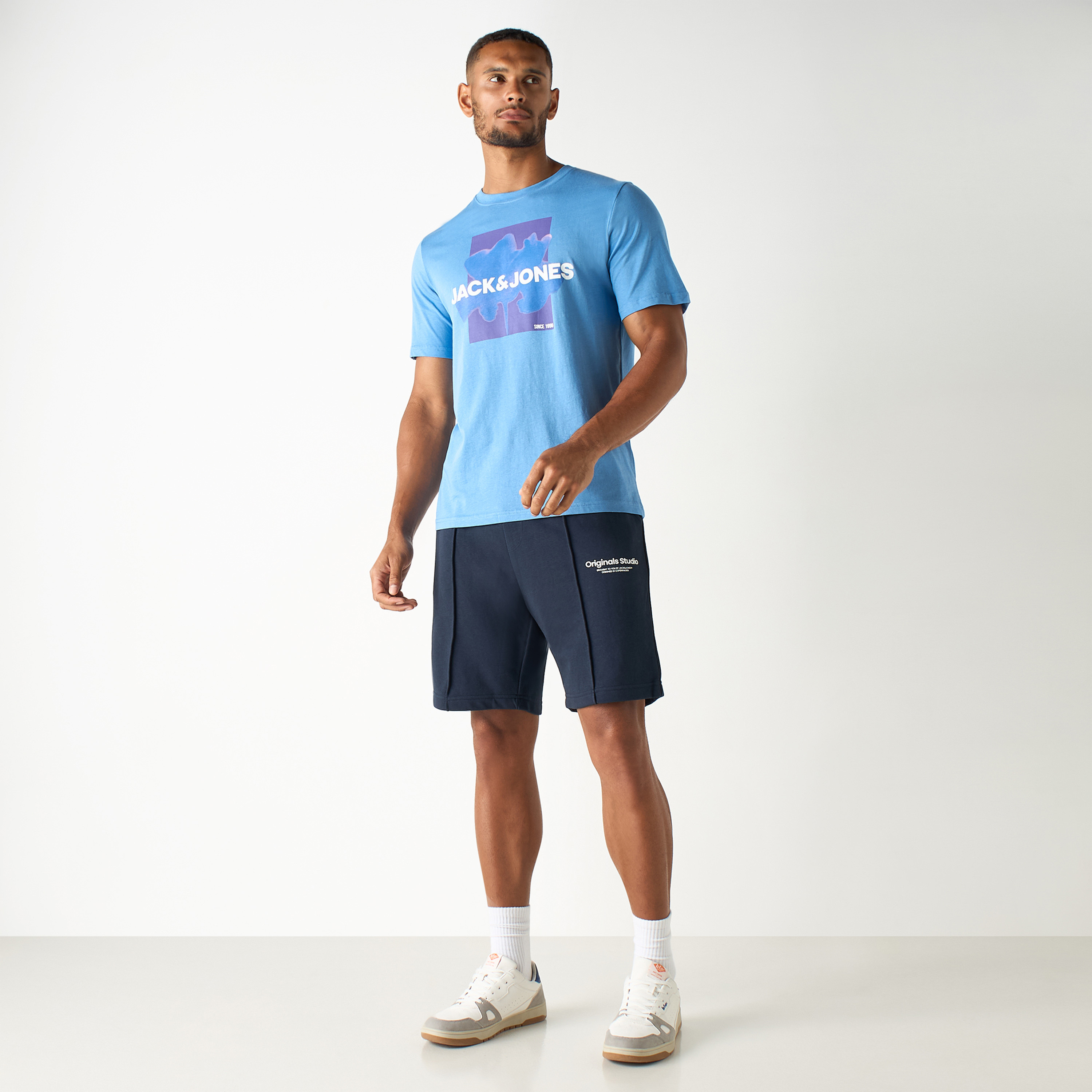 Jack & Jones Plain Mid-Rise Drawstring Waistband Shorts-men-clothing-bottoms-shorts-image-6