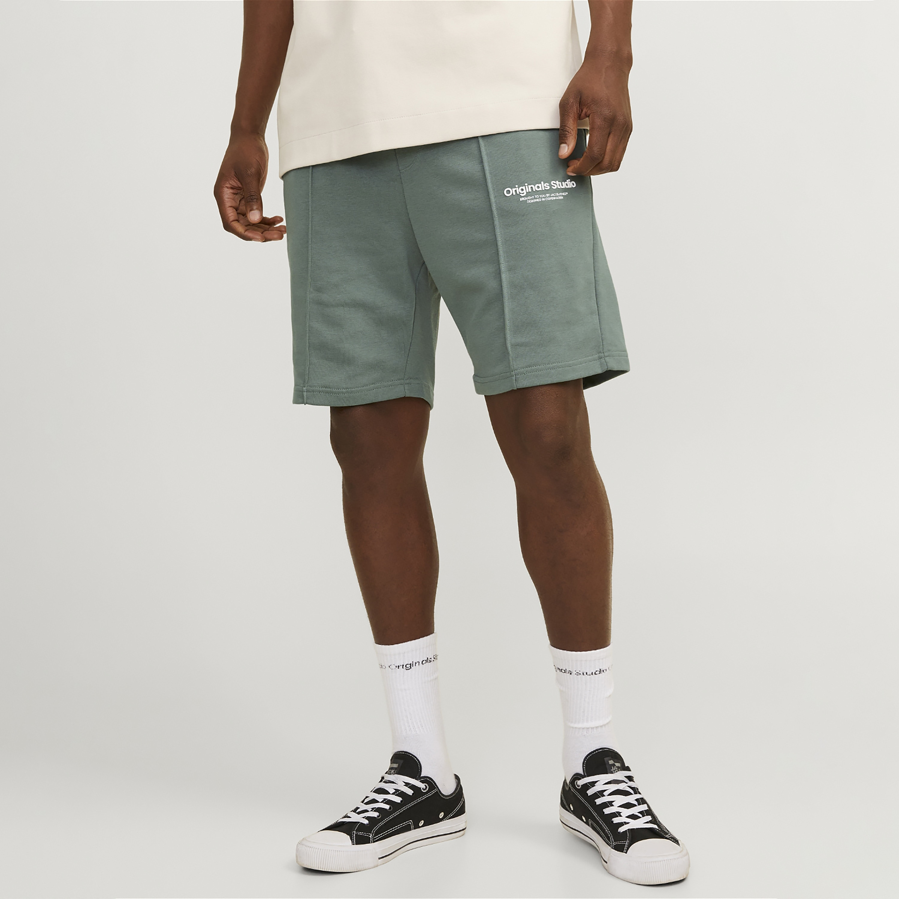 Jack & Jones Plain Mid-Rise Drawstring Waistband Shorts-men-clothing-bottoms-shorts-image-9