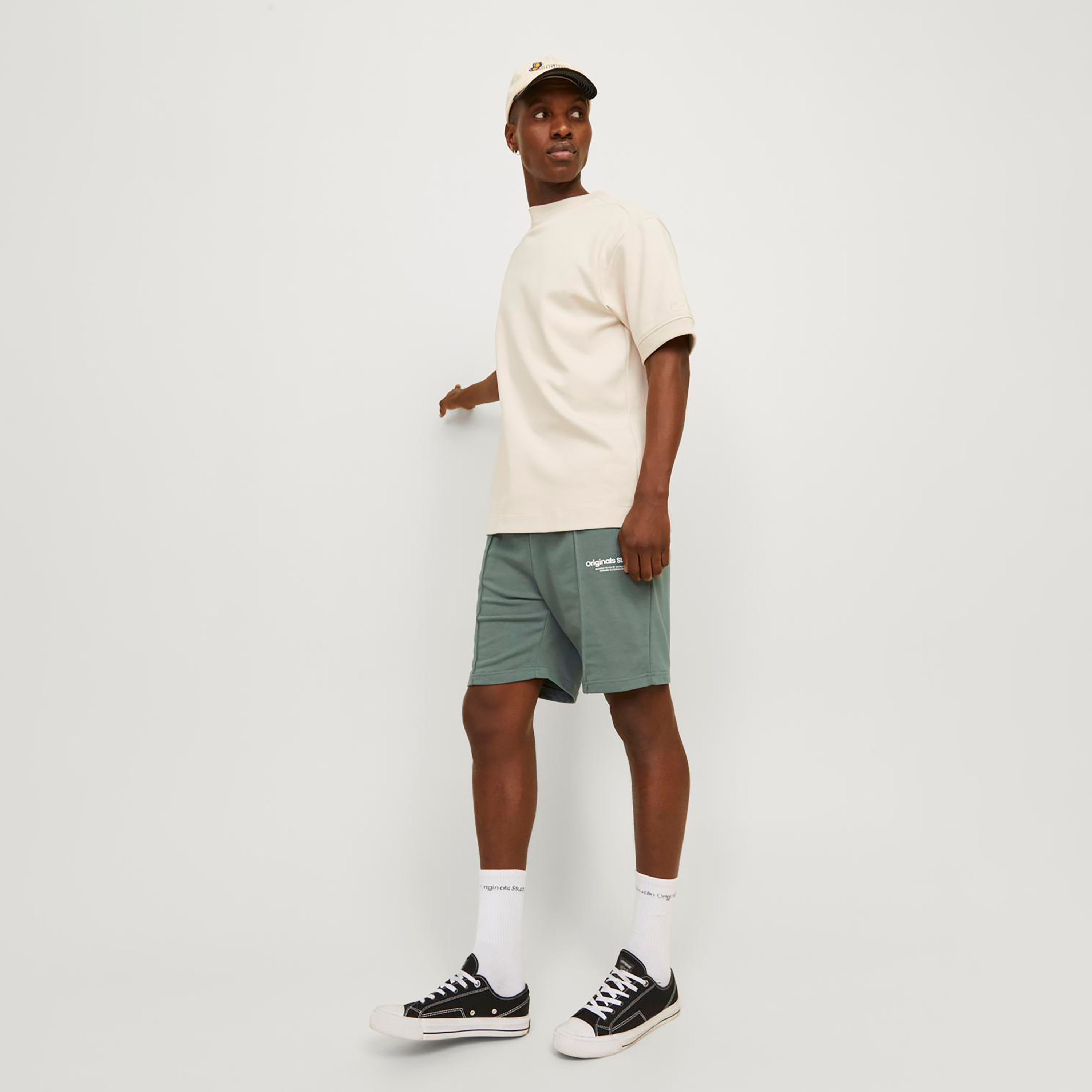 Jack & Jones Plain Mid-Rise Drawstring Waistband Shorts-men-clothing-bottoms-shorts-image-10