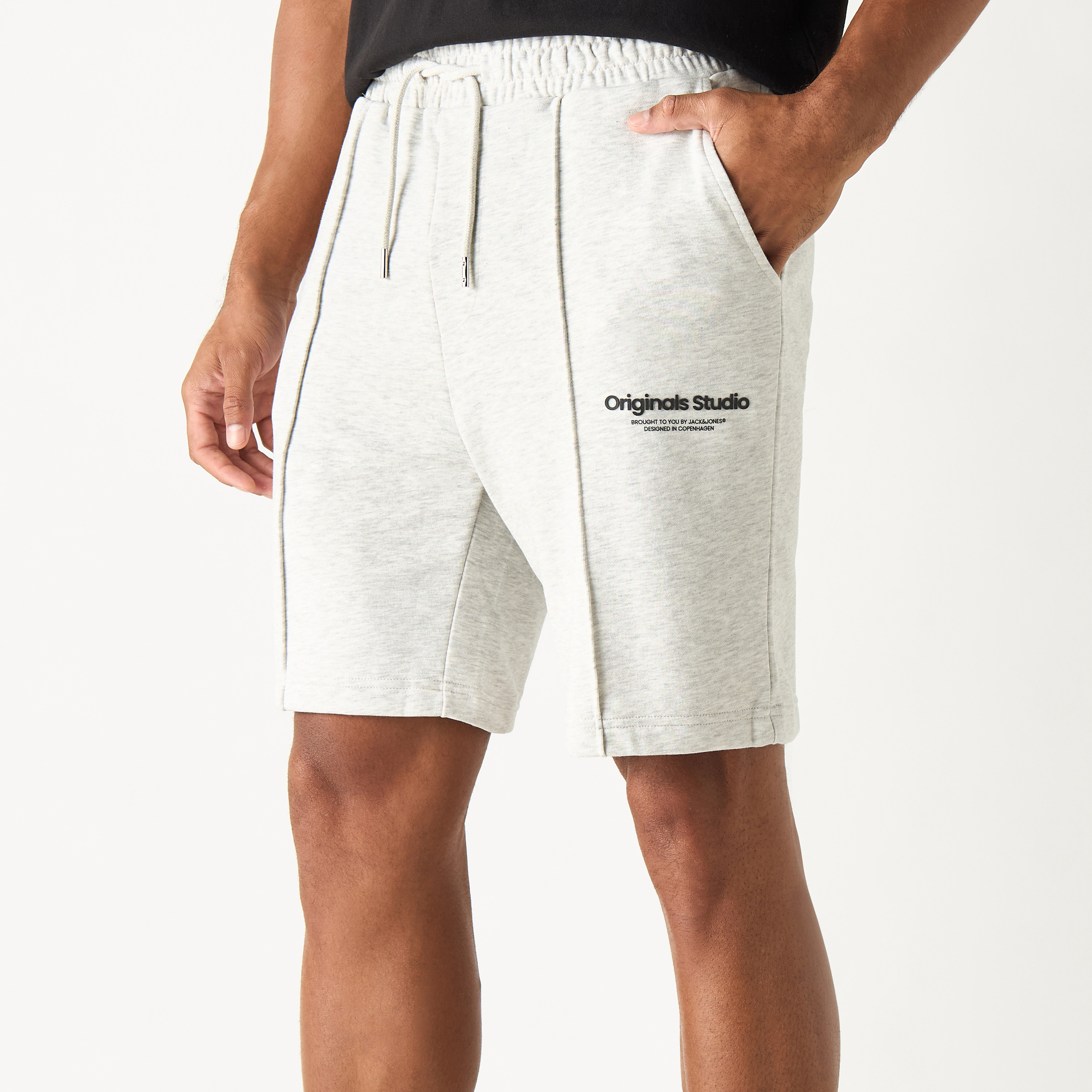 Jack & Jones Plain Mid-Rise Drawstring Waistband Shorts-men-clothing-bottoms-shorts-image-13