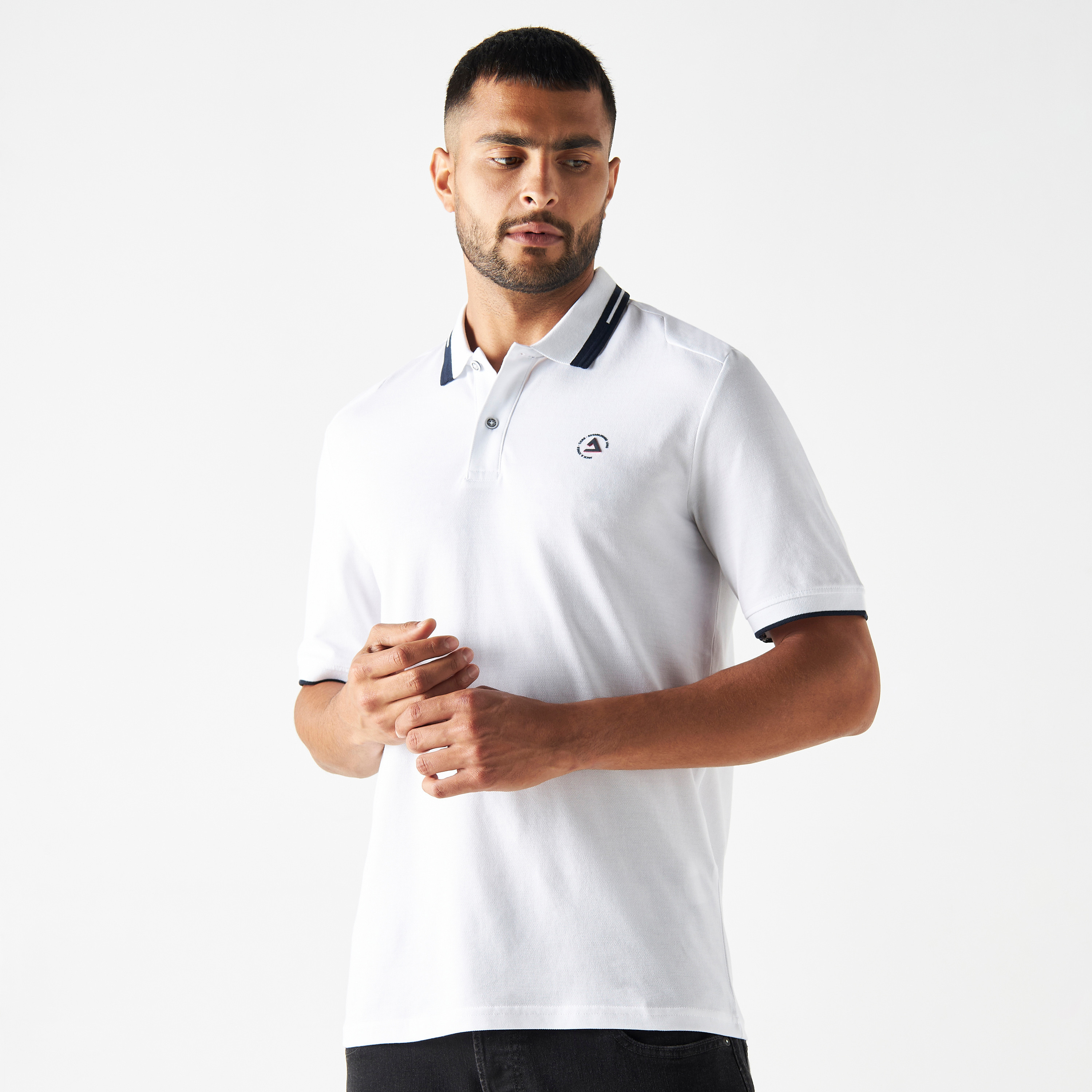 بولو تي شيرت من جاك آند جونز بأكمام قصيرة سادة-men-clothing-tshirtsandpolos-polos-image-5