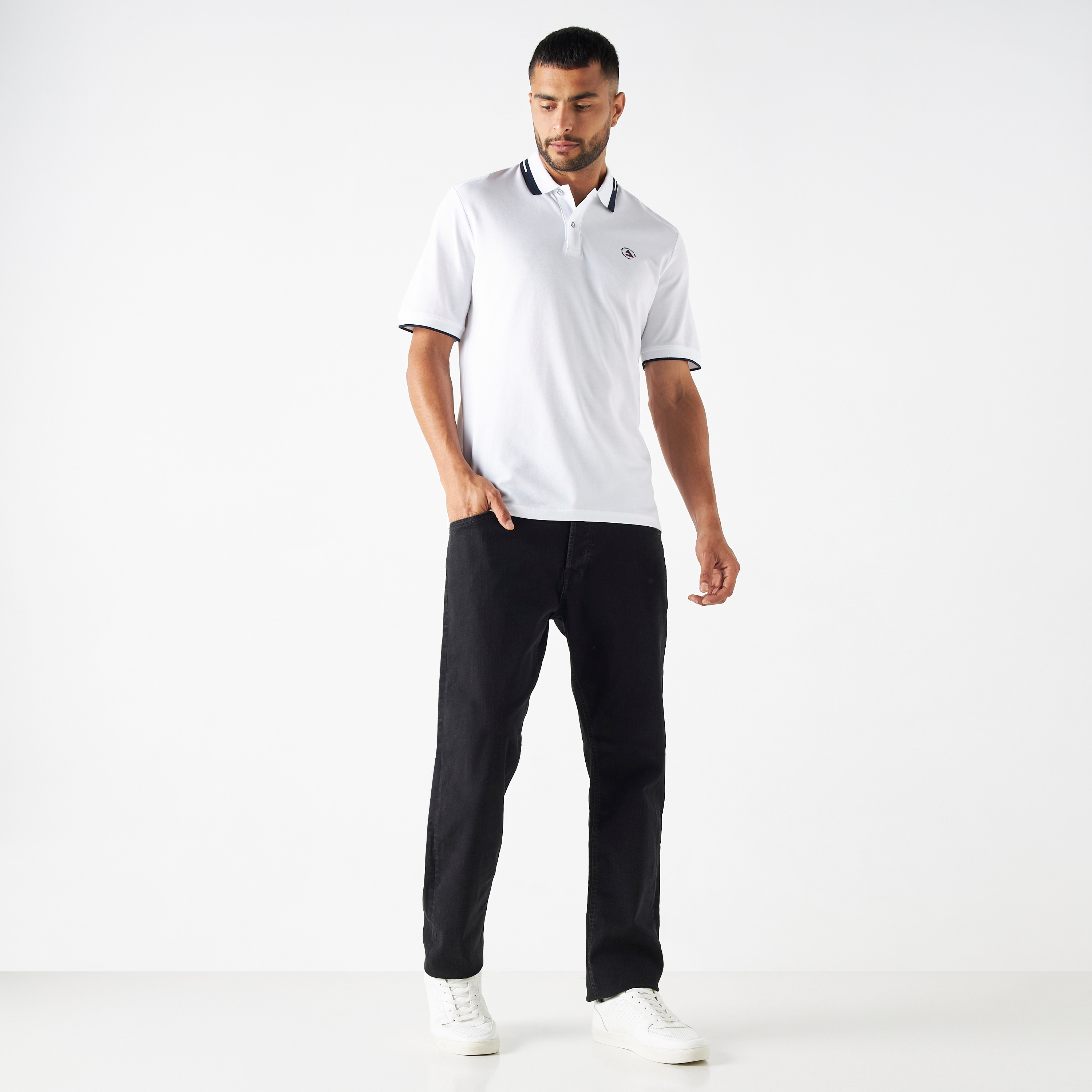 بولو تي شيرت من جاك آند جونز بأكمام قصيرة سادة-men-clothing-tshirtsandpolos-polos-image-6
