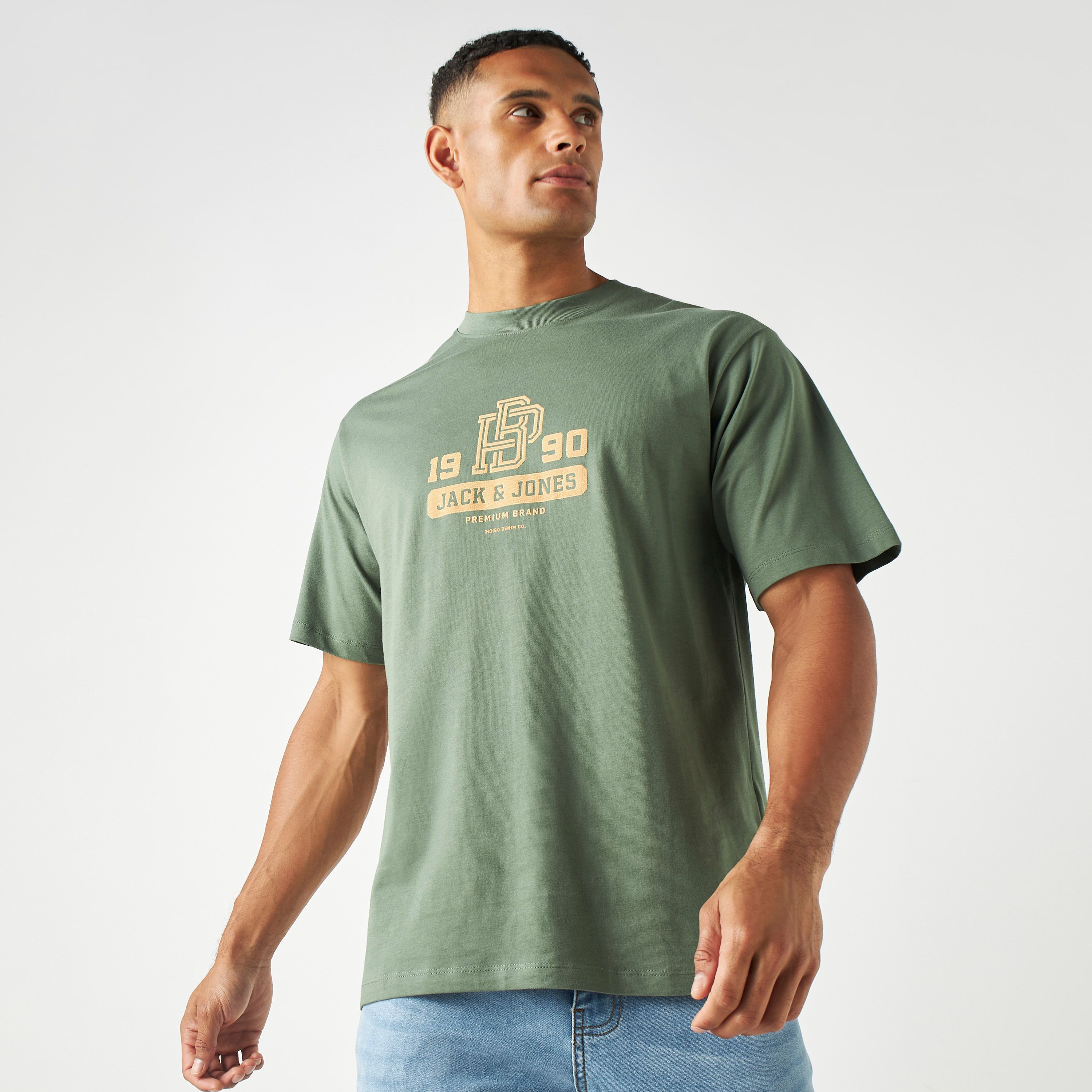 Jack & Jones Embroidered Crew Neck Short Sleeves T-Shirt-men-clothing-tshirtsandpolos-tshirts-image-1