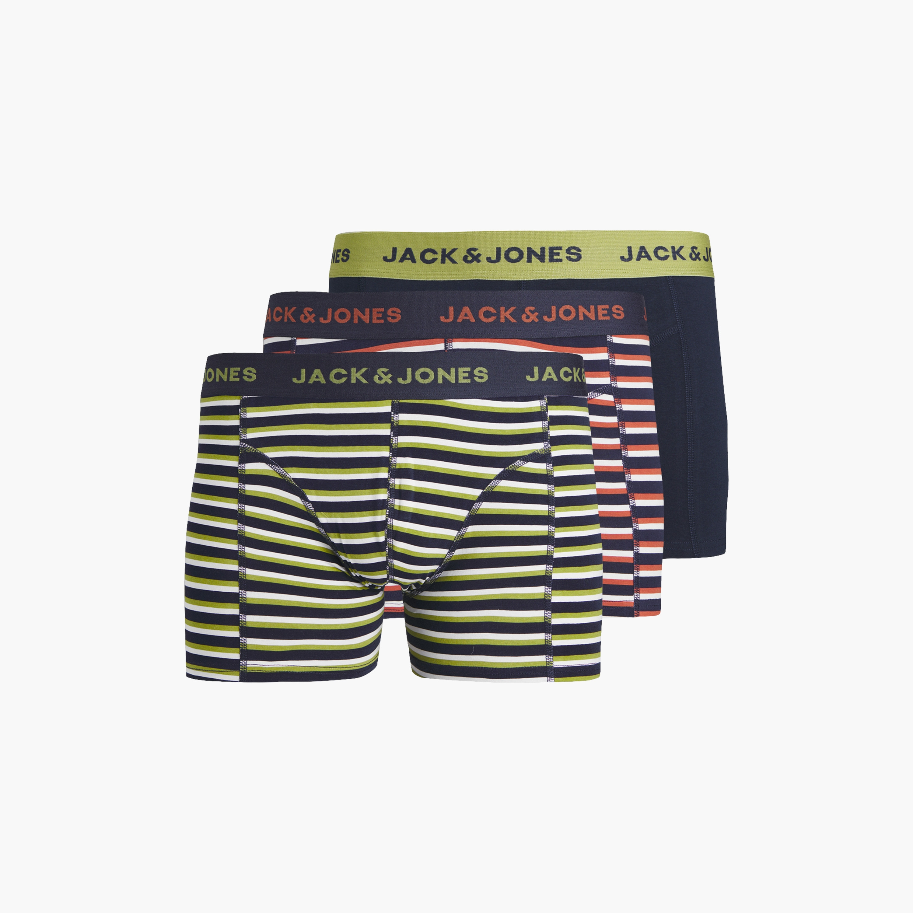 Jack & Jones Pack of 3 Multicolour Branding Elasticated Trunks-men-clothing-innerwear-underwear-image-1
