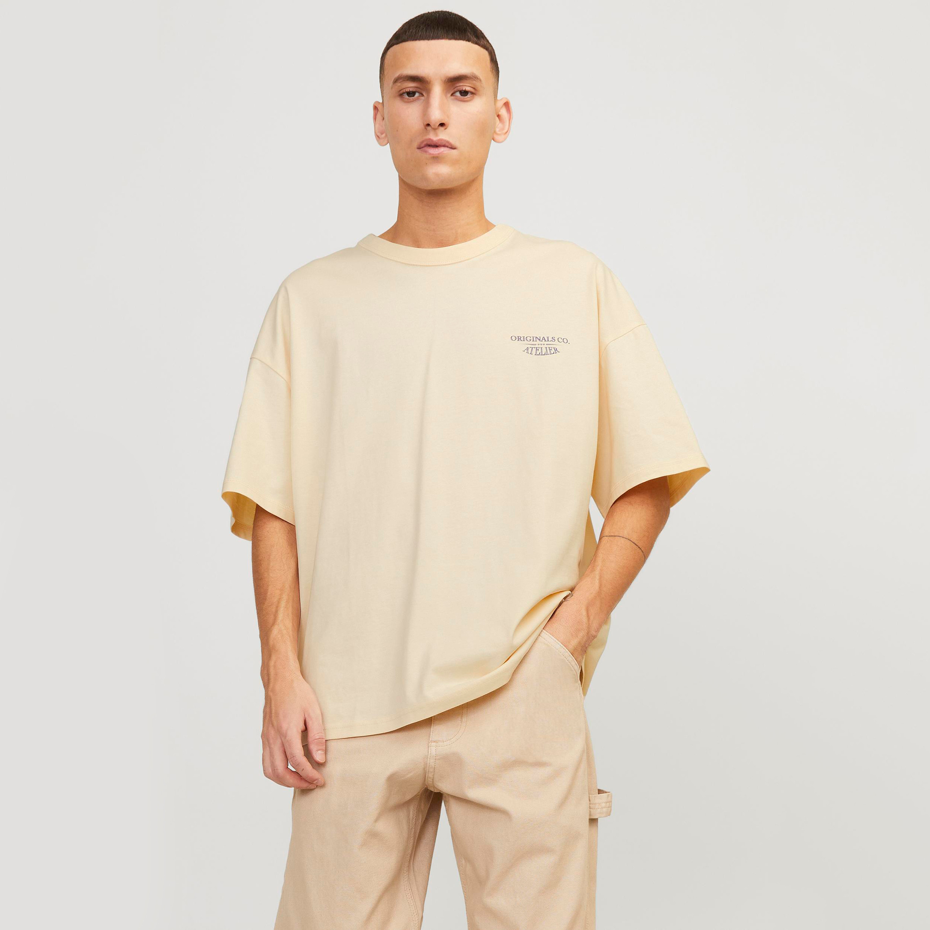 تيشيرت بأكمام قصيرة وياقة دائرية بطبعة جرافيك من جاك آند جونز-men-clothing-tshirtsandpolos-tshirts-image-2