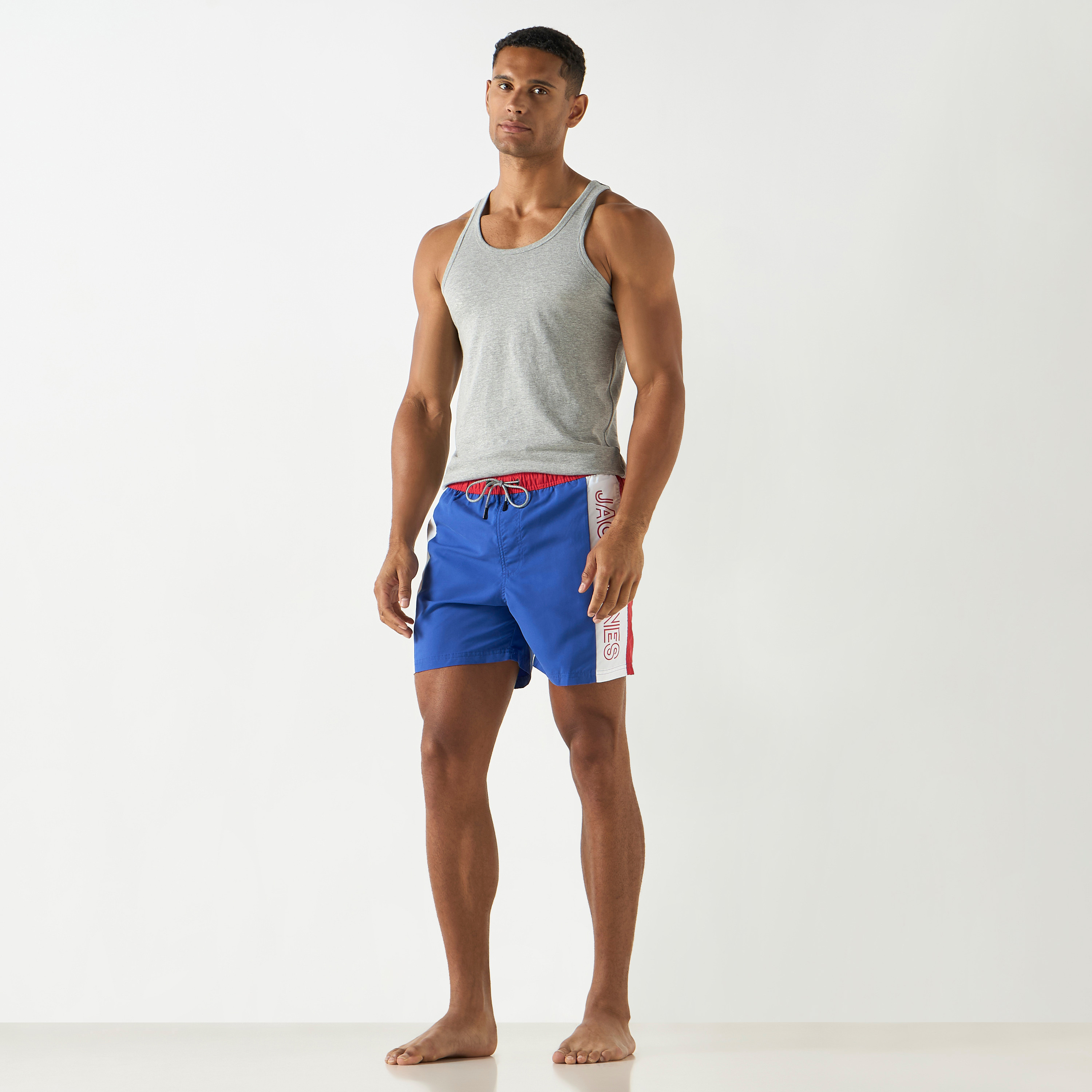 Jack & Jones Colour Blocked Drawstring Swim Shorts-men-clothing-swimandbeach-shorts-image-2