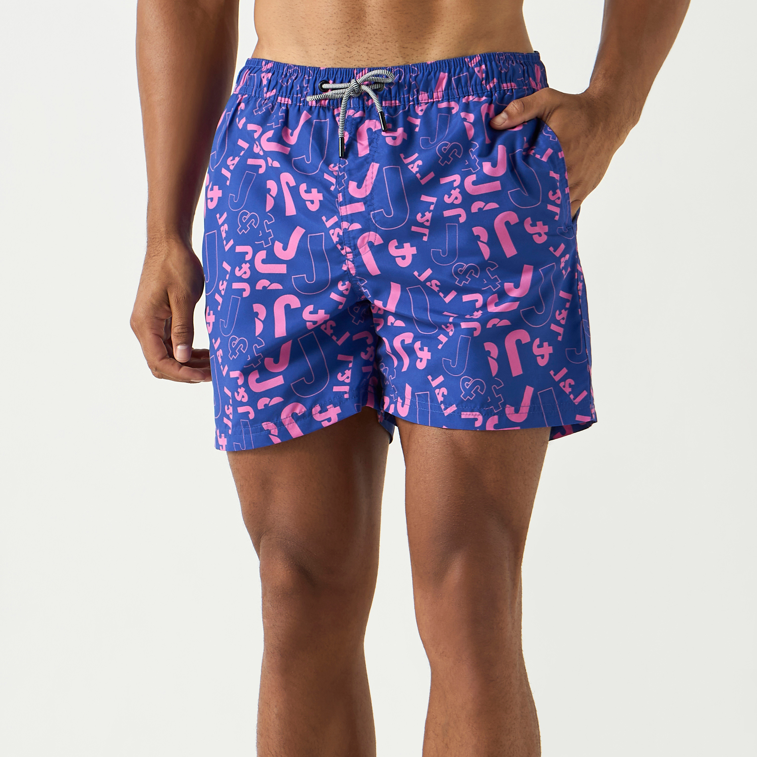 شورت سباحة من جاك آند جونز برباط مع مطبوع-men-clothing-swimandbeach-shorts-image-1