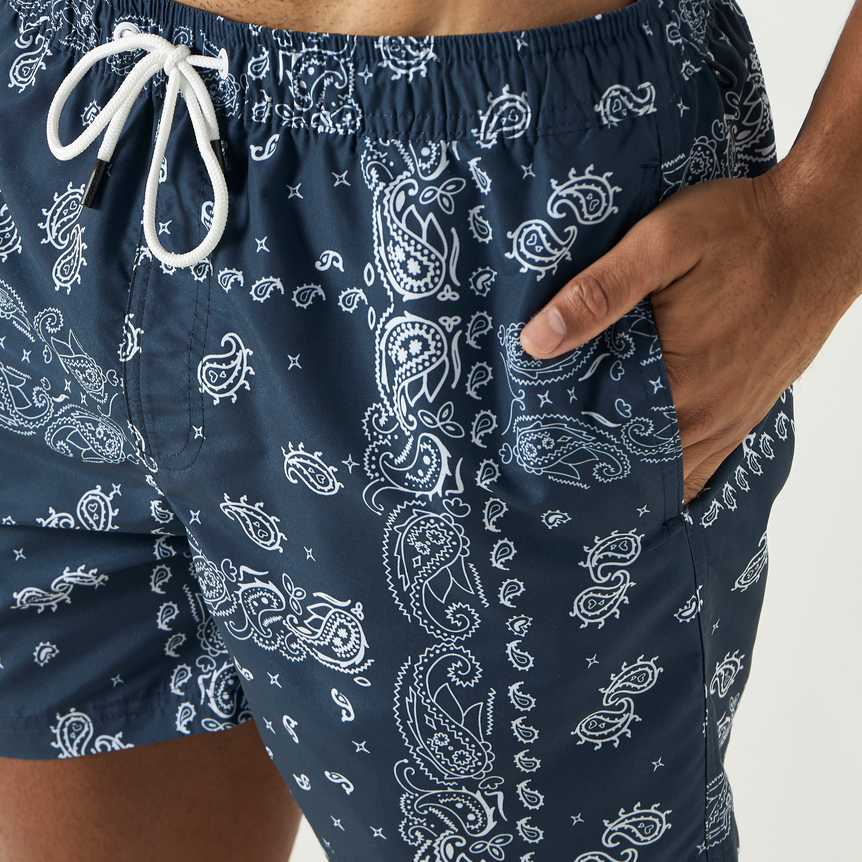 Jack & Jones Printed Drawstring Swim Shorts-men-clothing-swimandbeach-shorts-image-4