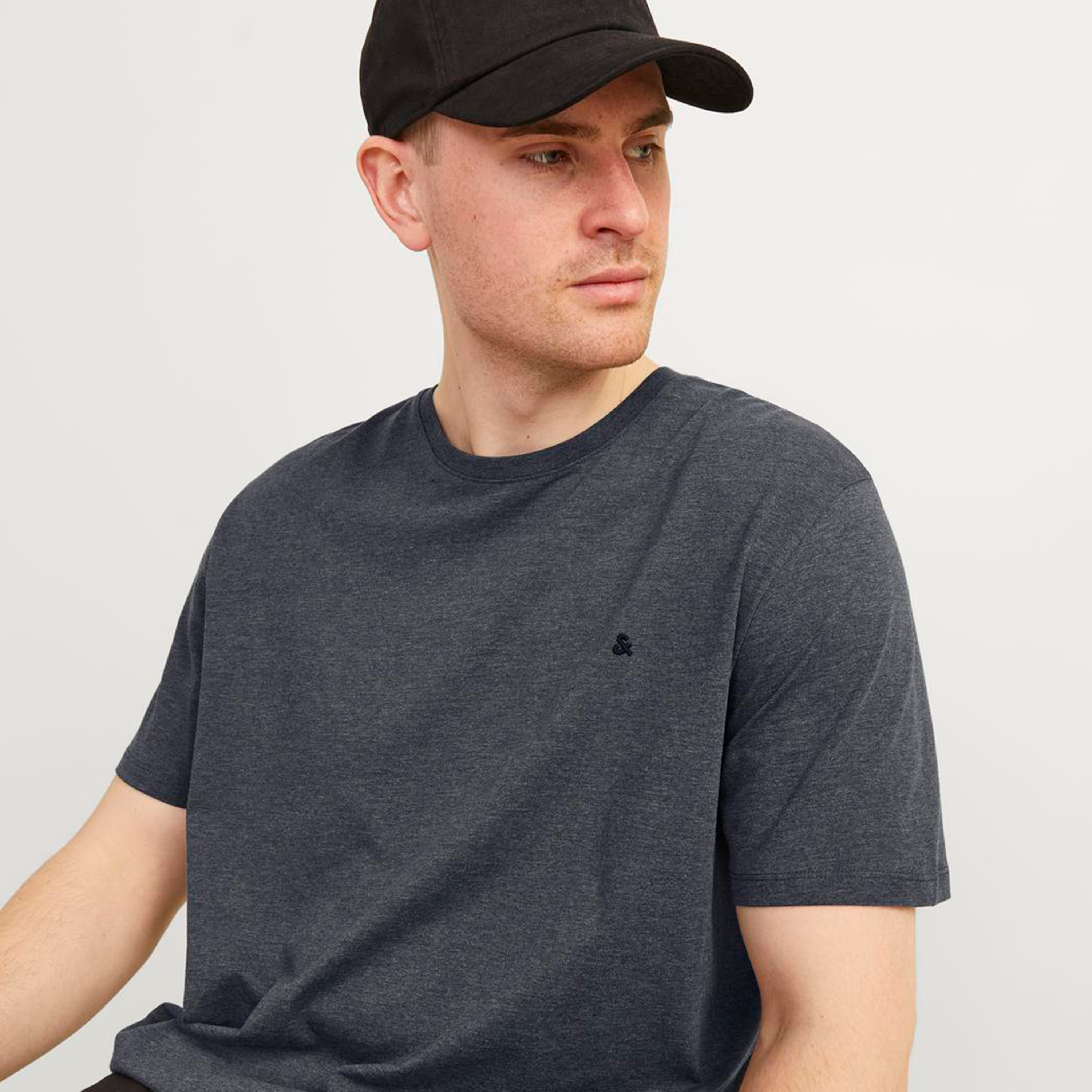 Jack & Jones Plus Size Embroidered Logo Crew Neck Short Sleeves Men's T-Shirt-men-clothing-tshirtsandpolos-tshirts-image-3