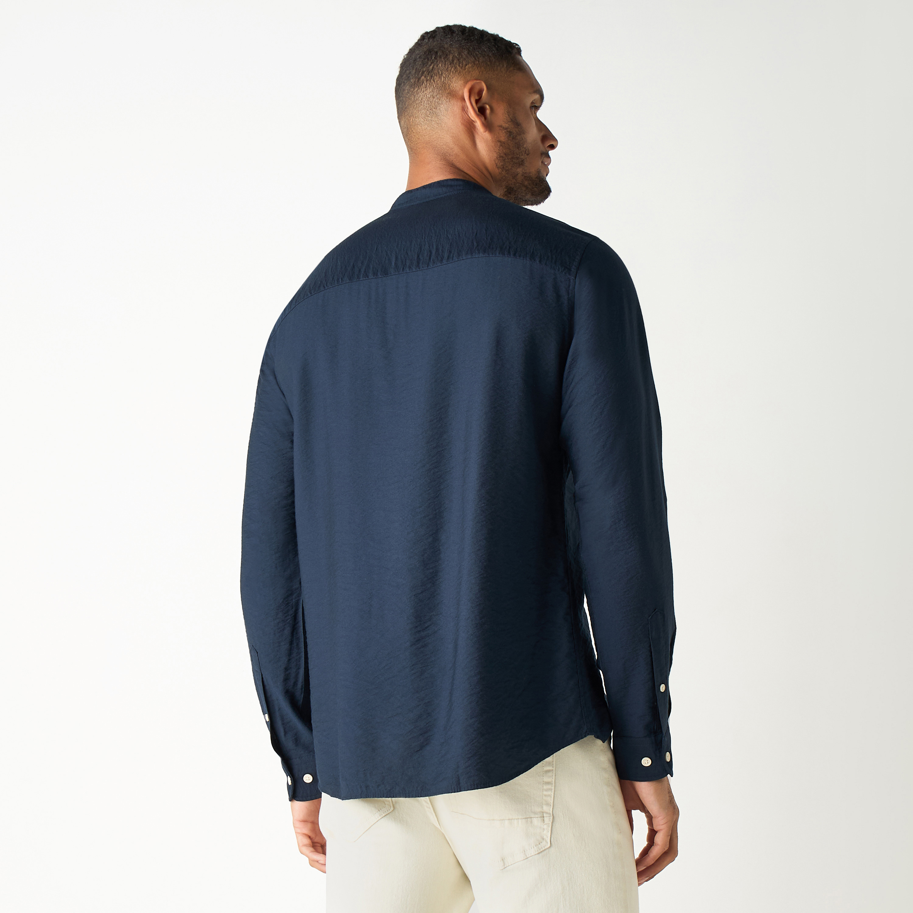 Jack & Jones Plain Mandarin Long Sleeves Shirt-men-clothing-shirts-image-3