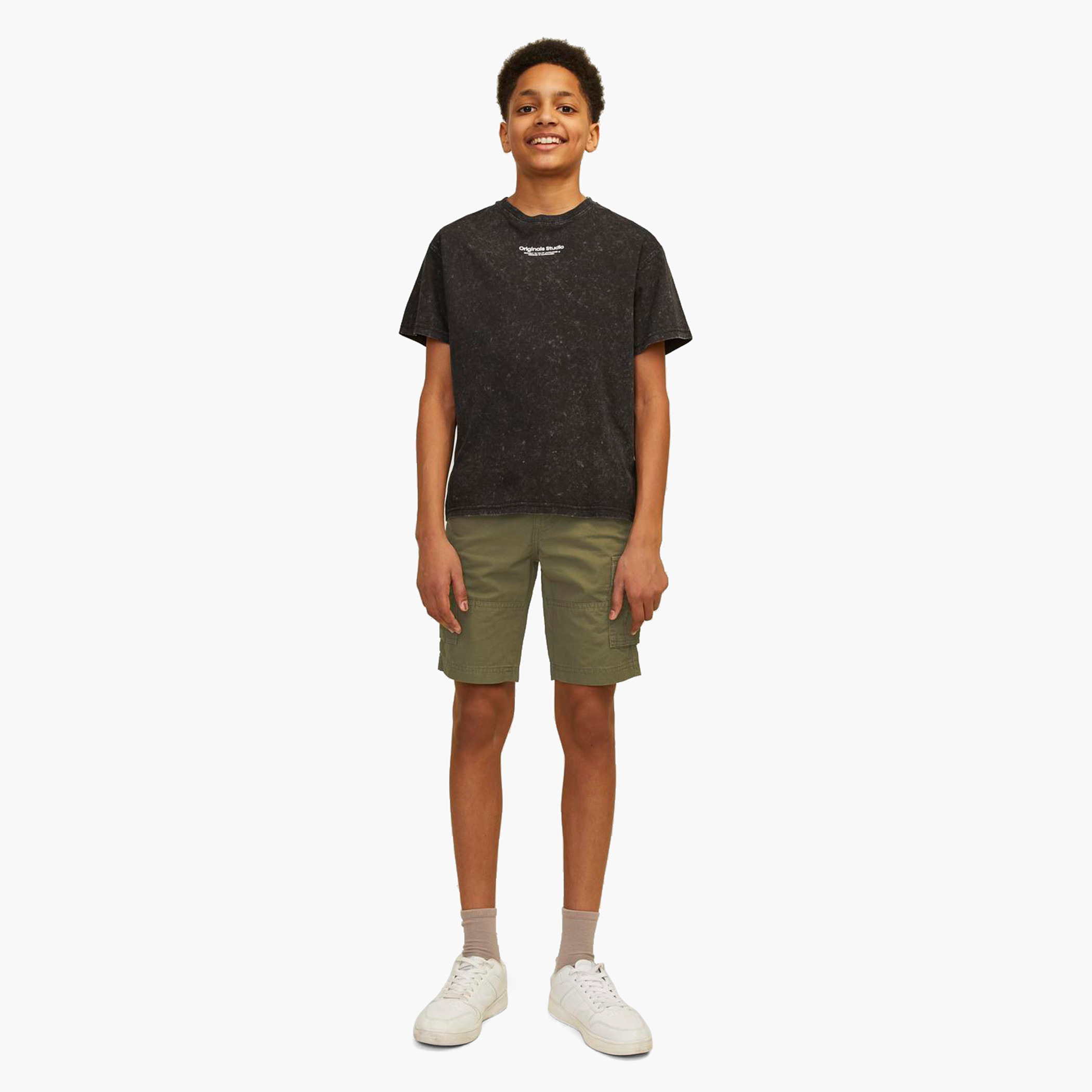 Jack & Jones Junior Solid Cargo Shorts-boys-clothing-bottoms-shorts-image-2