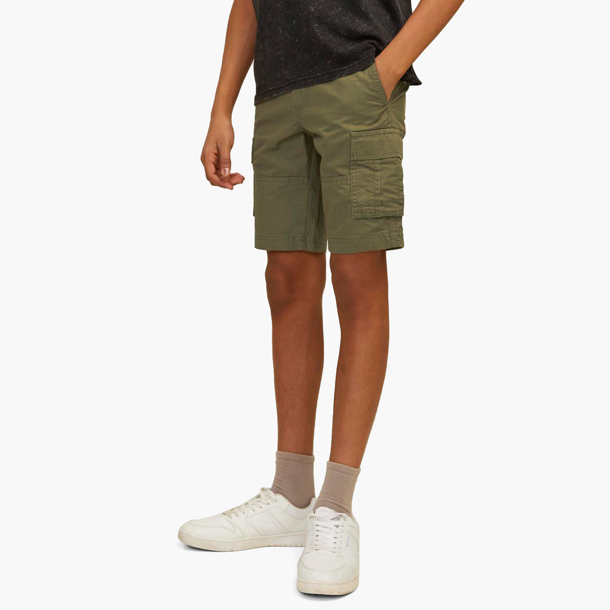 Jack & Jones Junior Solid Cargo Shorts-boys-clothing-bottoms-shorts-image-6
