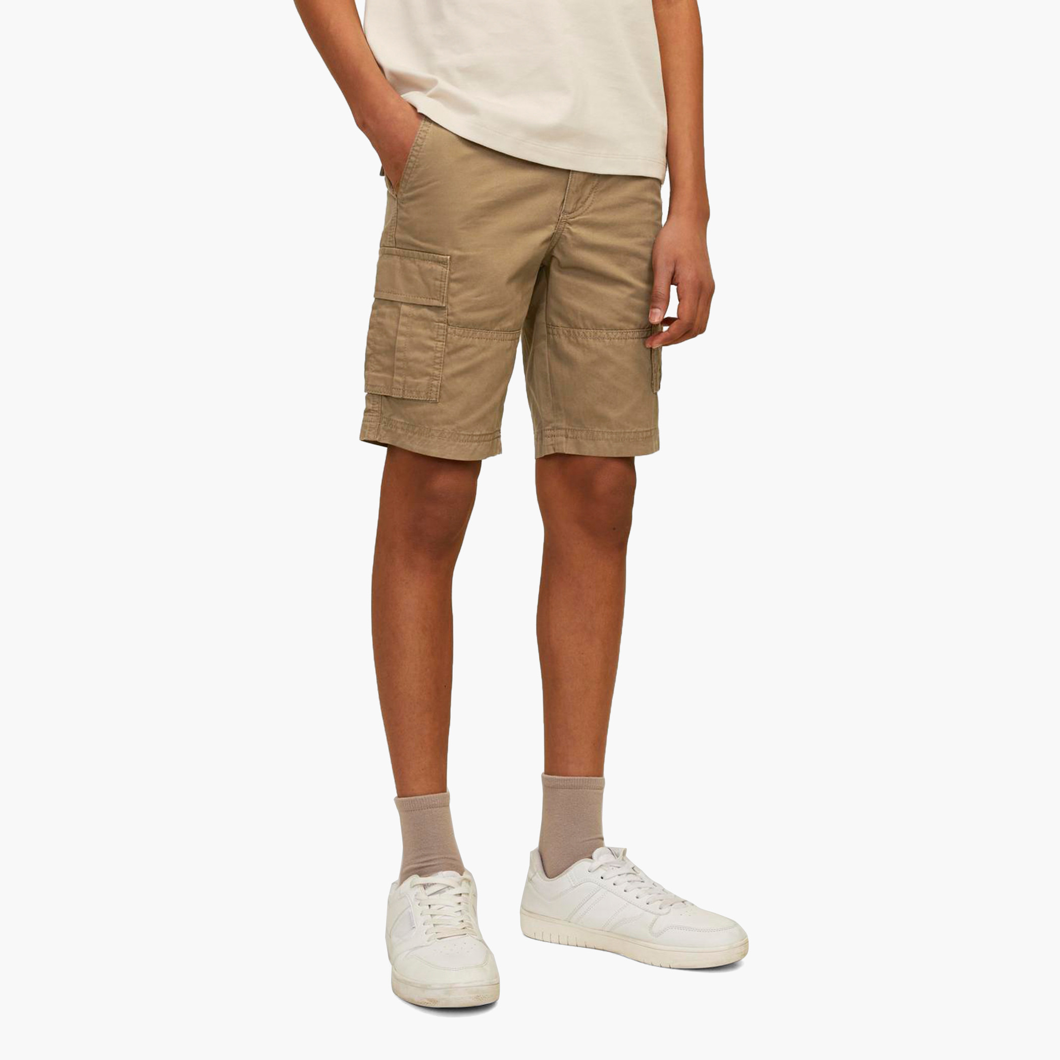 Jack & Jones Junior Solid Cargo Shorts-boys-clothing-bottoms-shorts-image-2