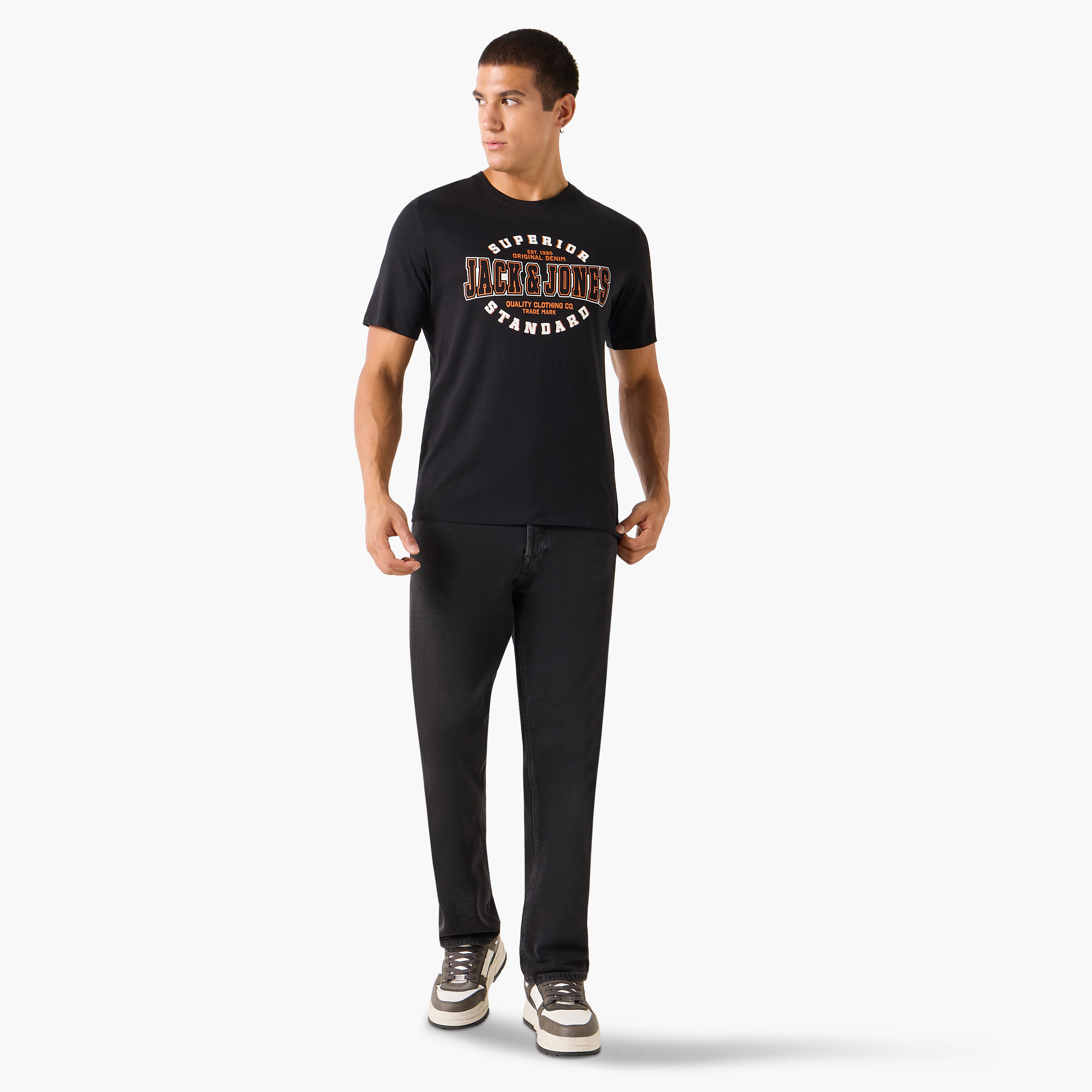 Jack & Jones Slogan Printed Round Neck Short Sleeves Men's T-Shirt-men-clothing-tshirtsandpolos-tshirts-image-2