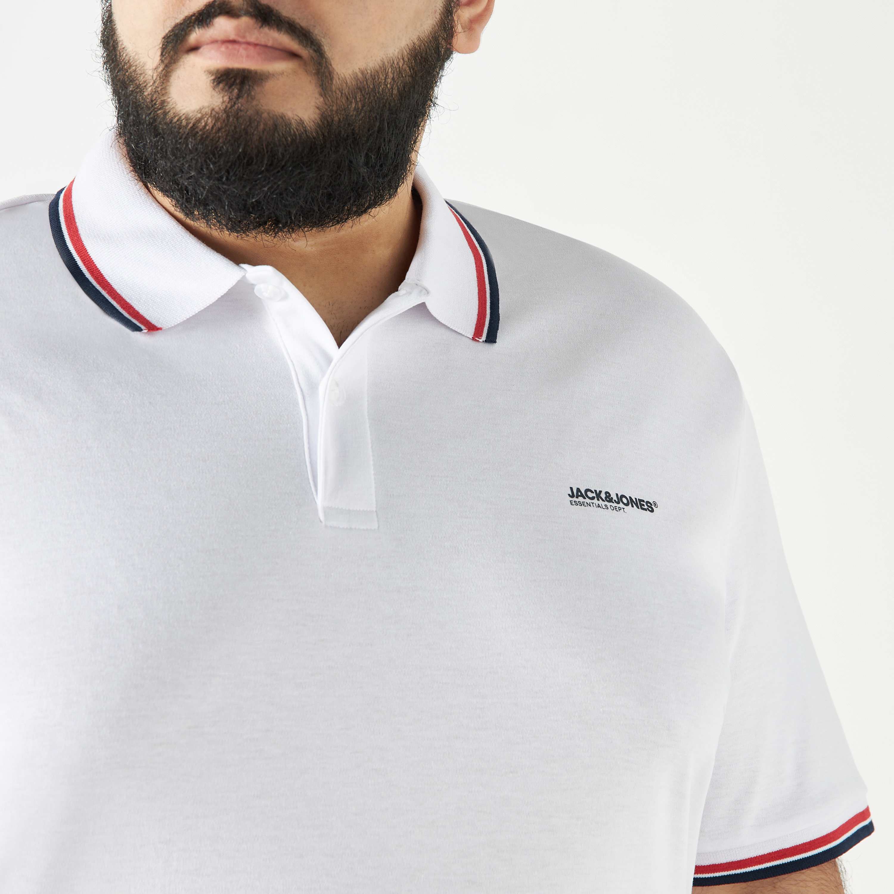 تي شيرت بولو بأكمام قصيرة وياقة سادة مقاس كبير من جاك آند جونز-men-clothing-tshirtsandpolos-polos-image-8