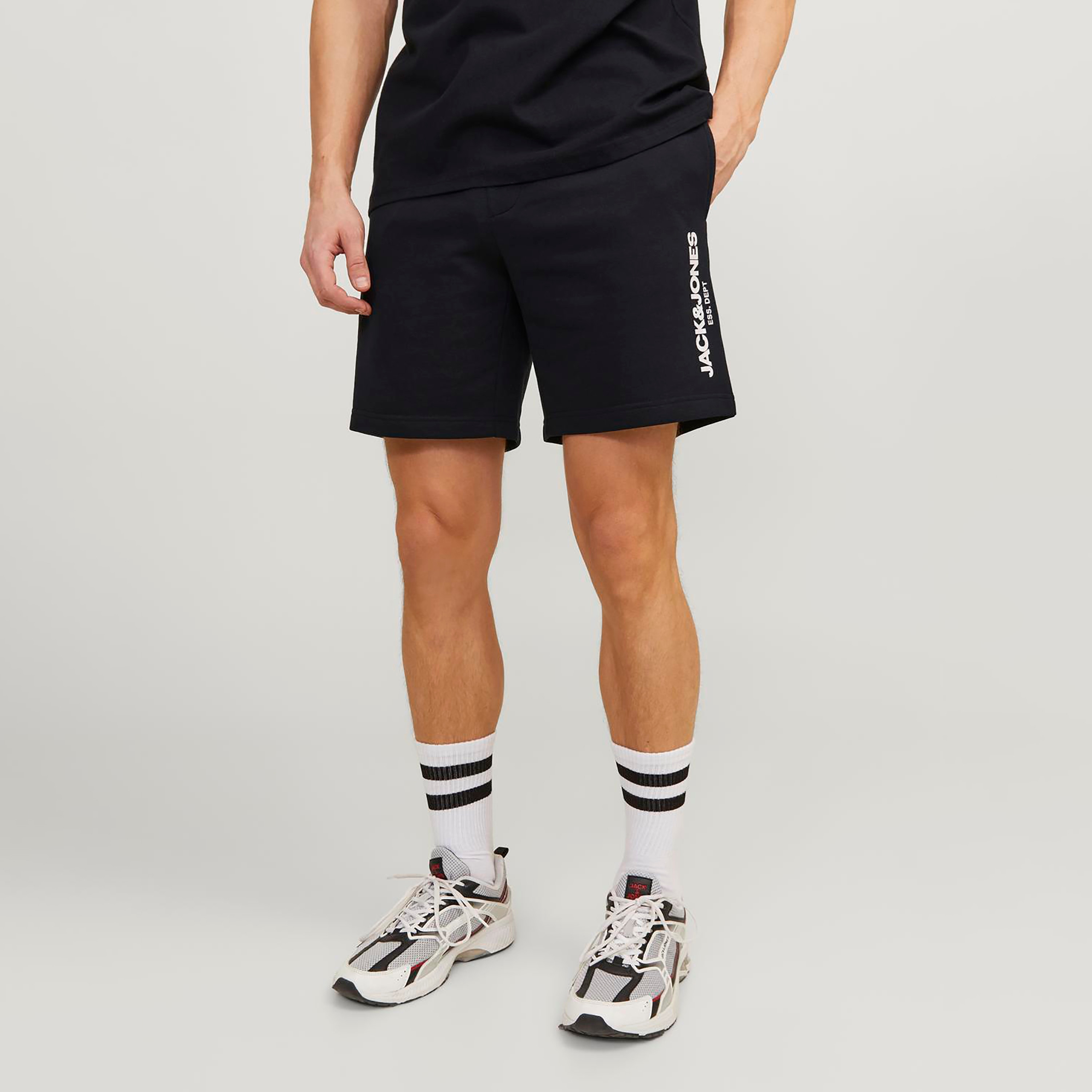 Jack & Jones Logo Mid-Rise Drawstring Waistband Shorts-men-clothing-bottoms-shorts-image-1