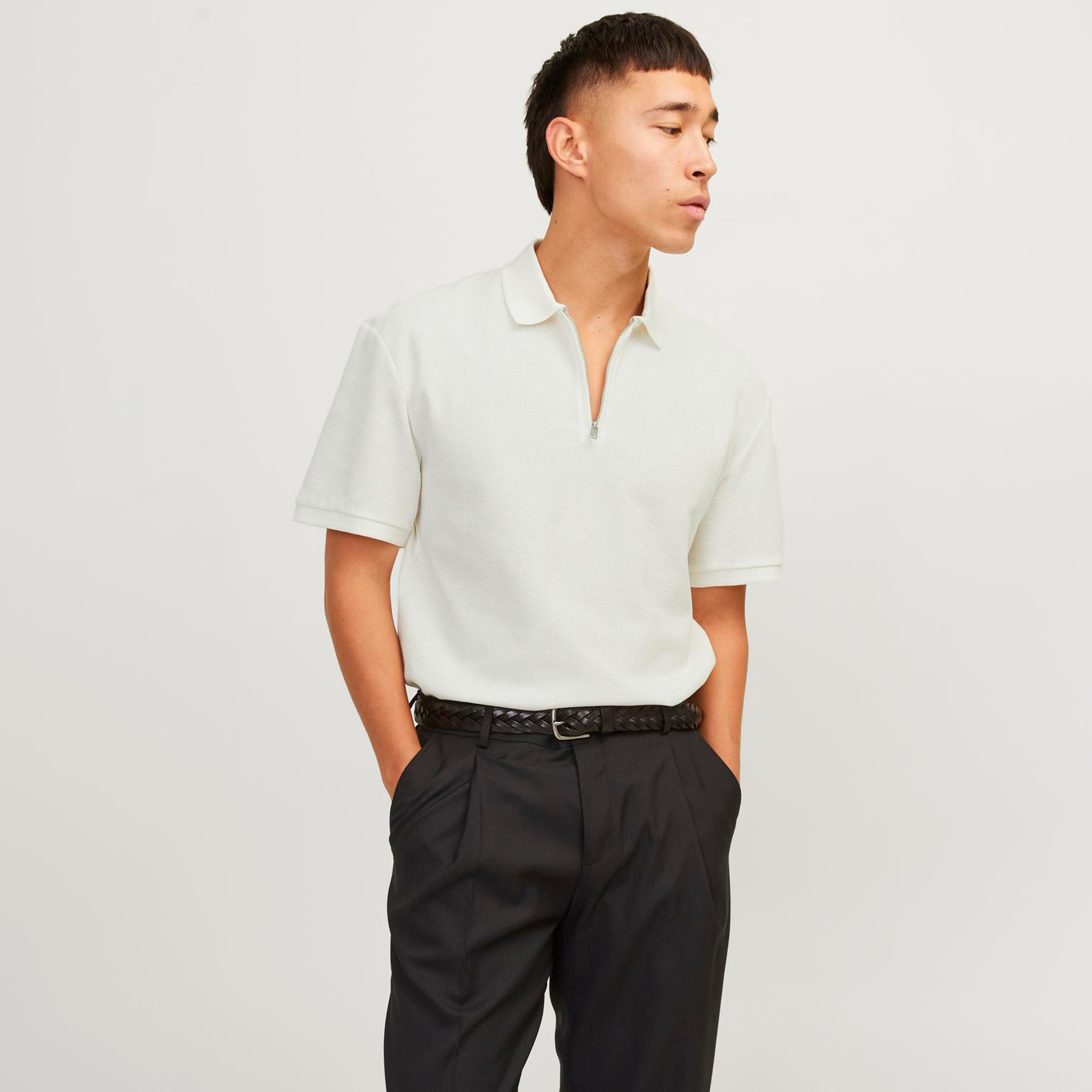 Jack & Jones Textured Collared Short Sleeves Polo T-Shirt-men-clothing-tshirtsandpolos-polos-image-1