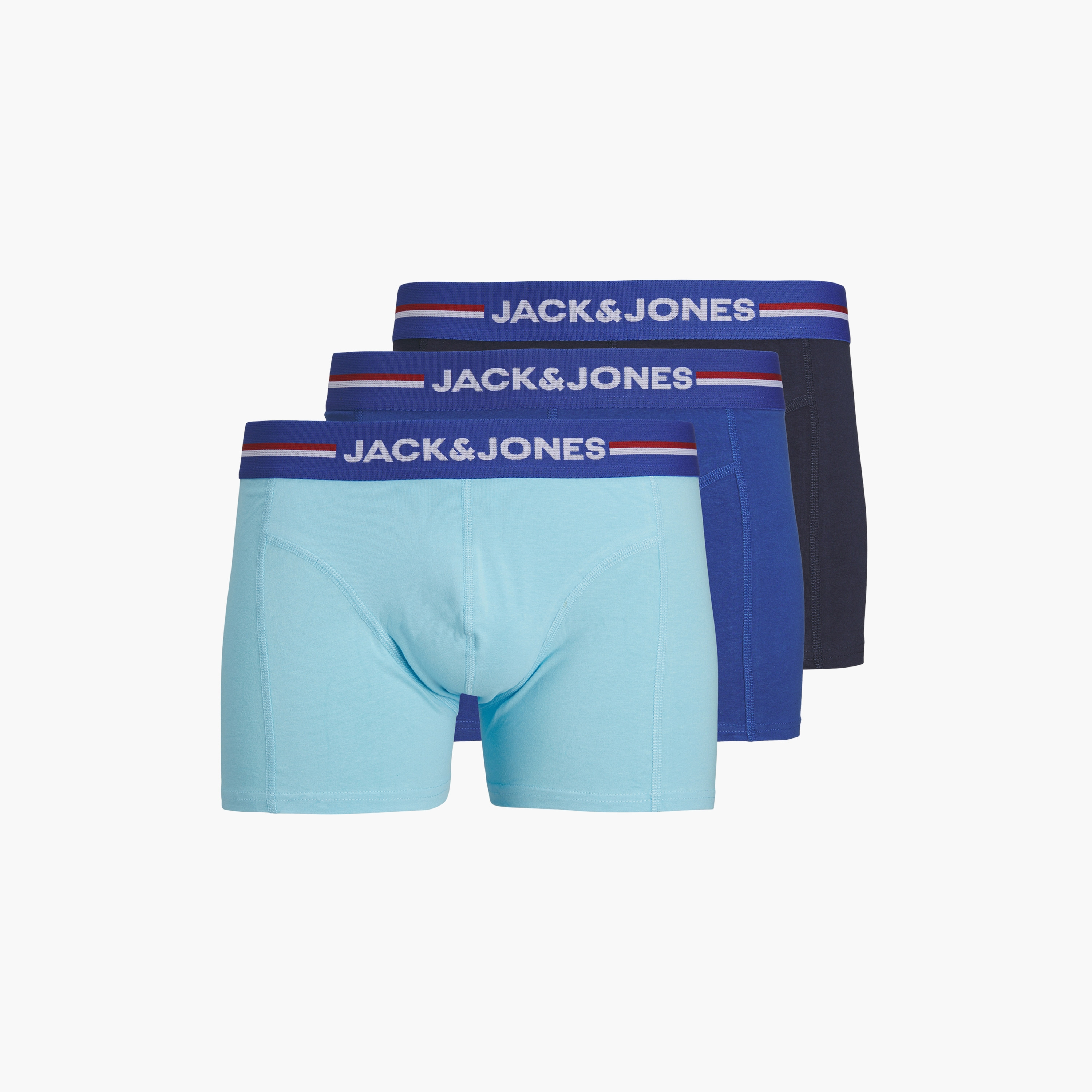 Jack & Jones Pack of 3 Men's Plain Jactim Trunks-men-clothing-innerwear-underwear-image-1
