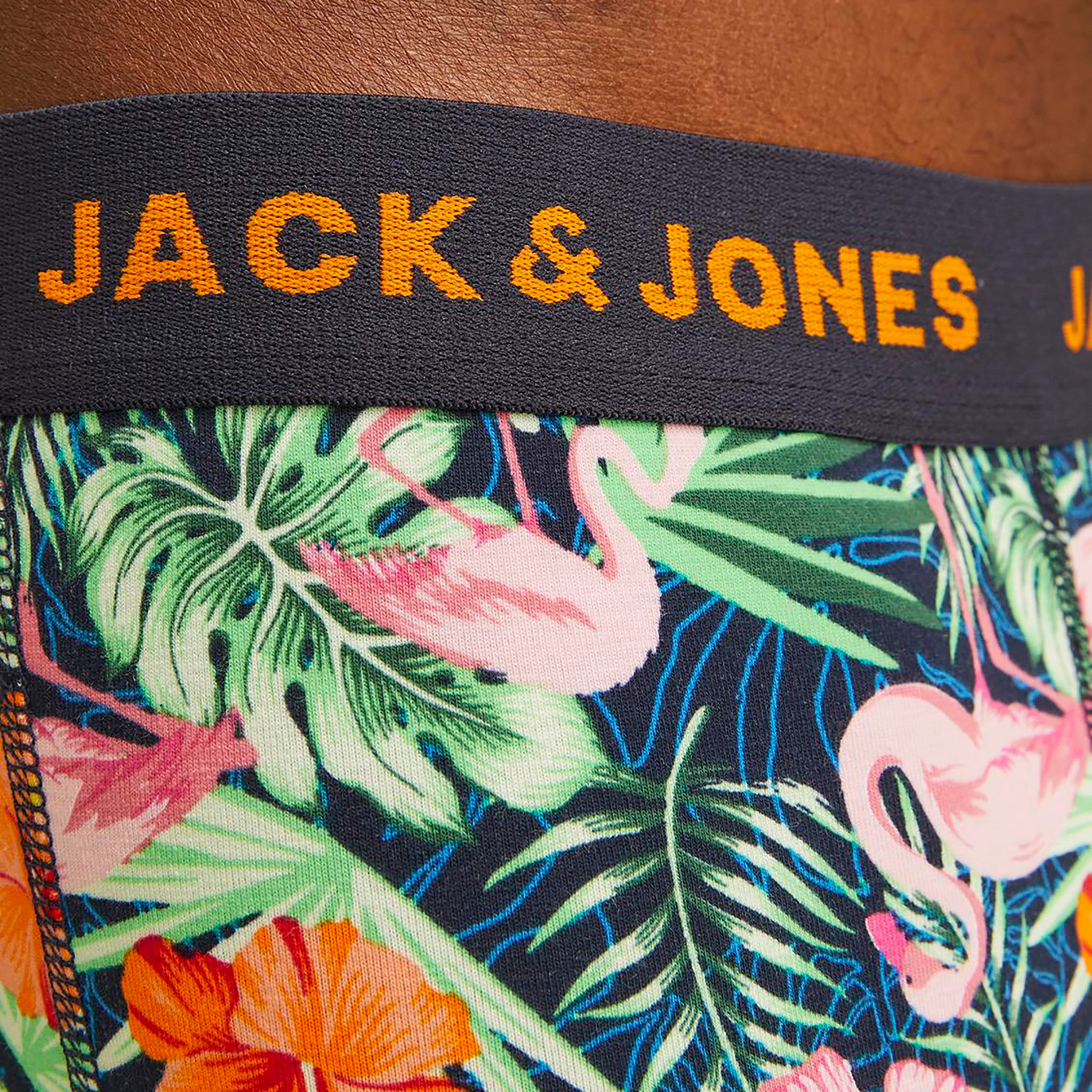 Jack & Jones Pack of 5 Men's Plain and Printed Flamingo Trunks-men-clothing-innerwear-underwear-image-3