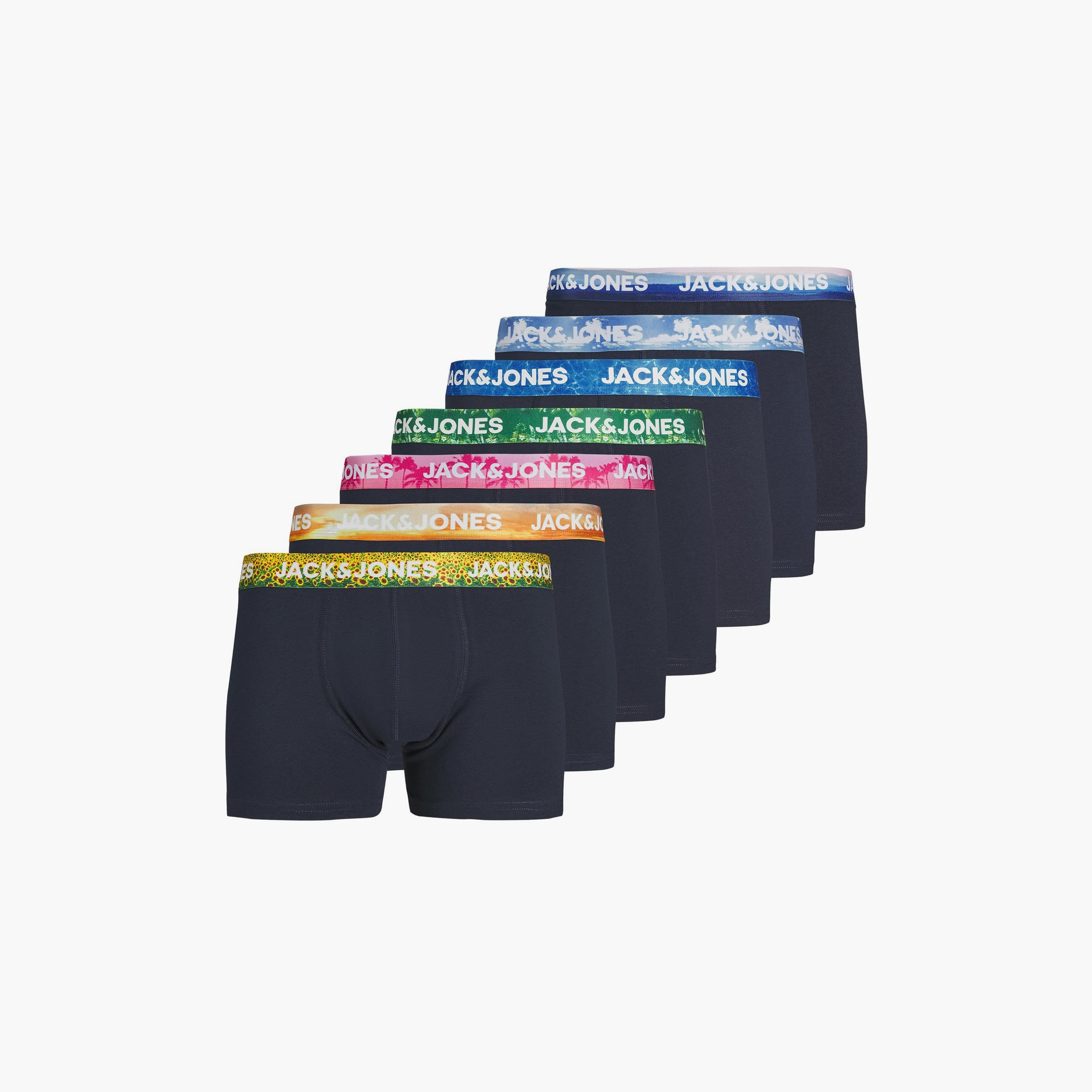 Jack & Jones Pack of 7 Men's Plain Jacluca Trunks-men-clothing-innerwear-underwear-image-1