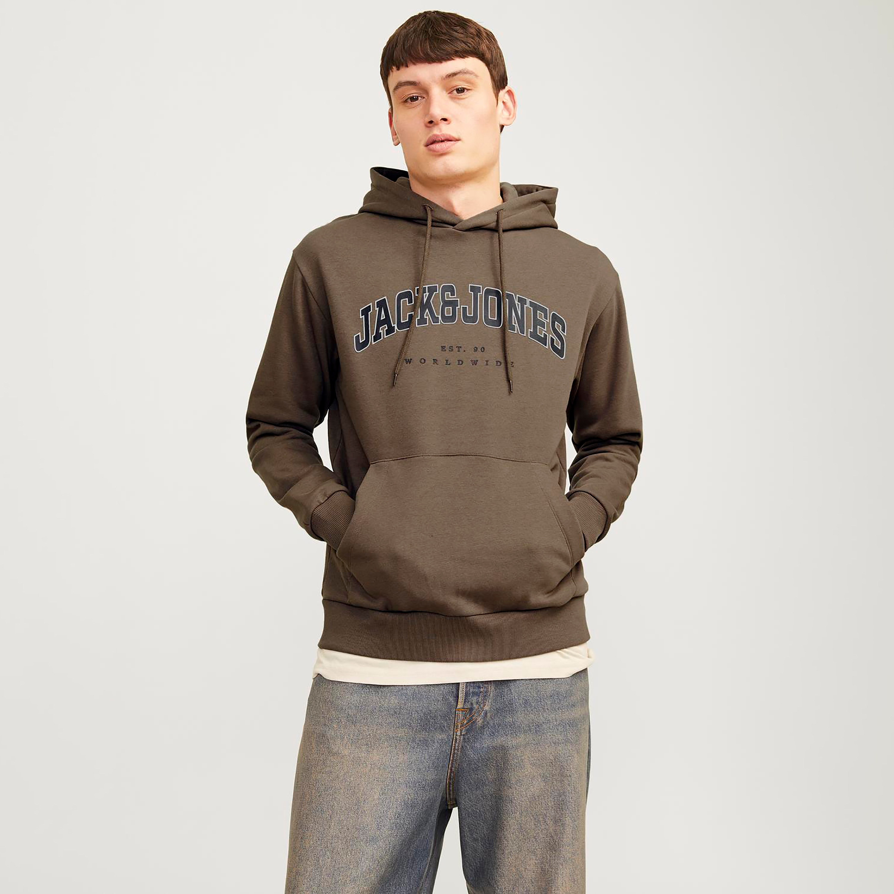 Shop Jack \u0026 Jones Logo Long Sleeves Men's Hoodie Online | Centrepoint UAE