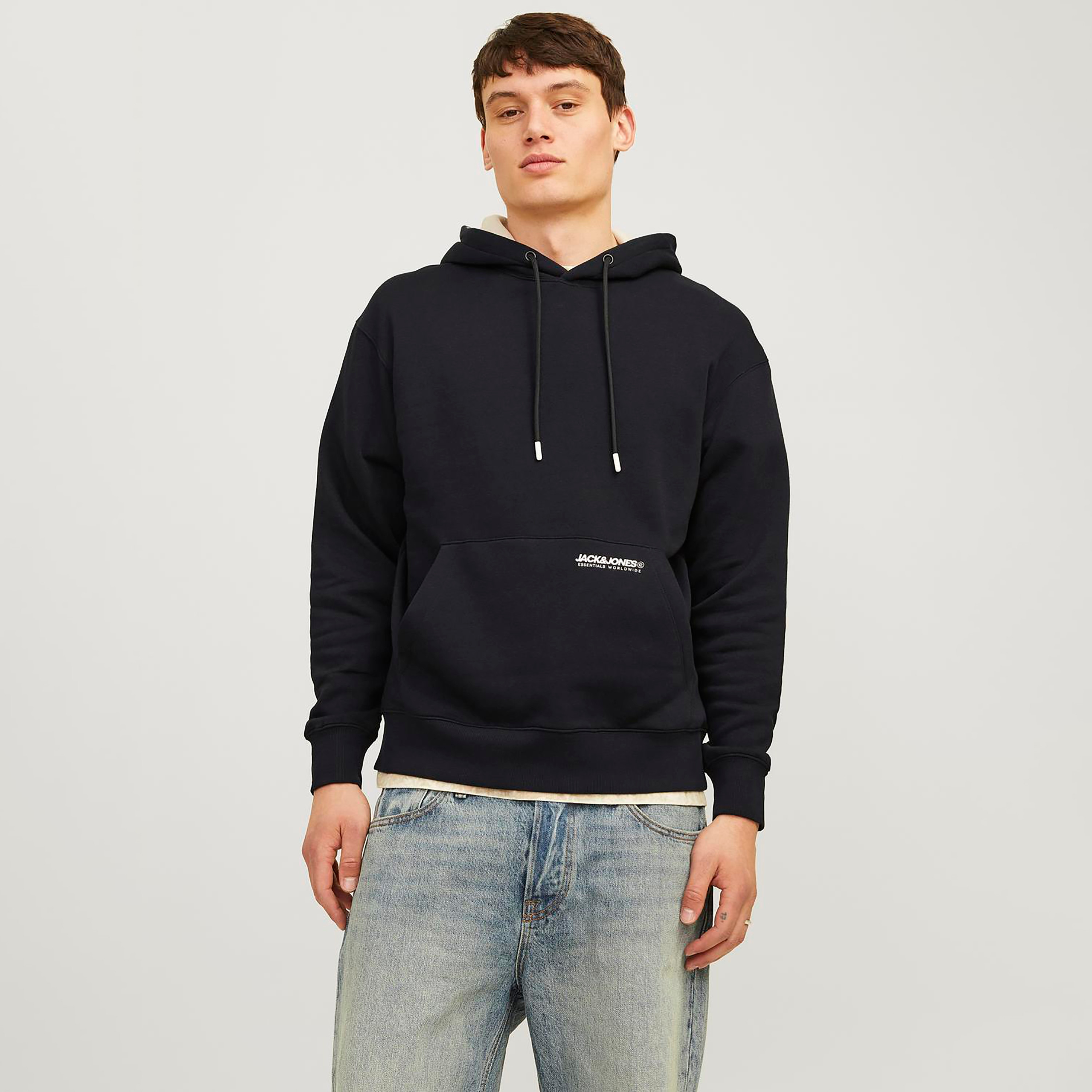 Jack & Jones Plain Long Sleeves Men's Hoodie-men-winterwear-hoodiesandsweatshirts-image-1