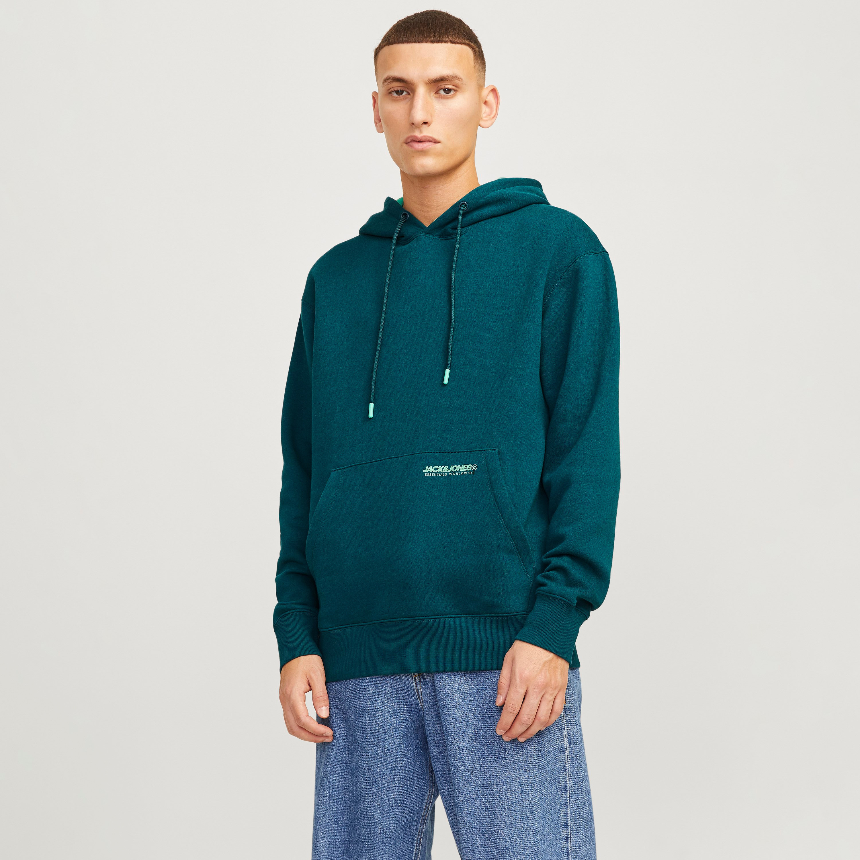 Jack & Jones Plain Long Sleeves Men's Hoodie-men-winterwear-hoodiesandsweatshirts-image-5