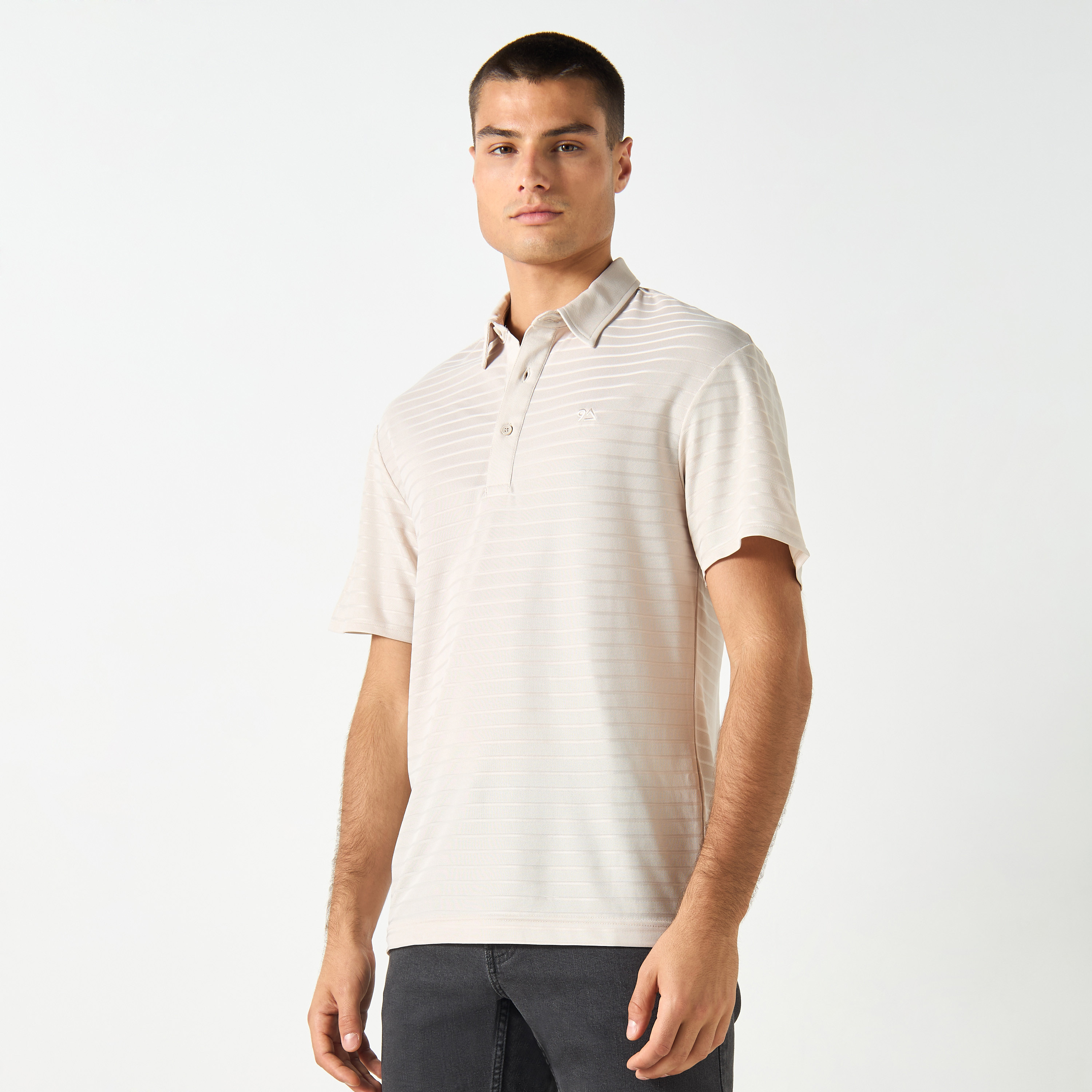 بولو تي شيرت ذو ياقة من جاك آند جونز بأكمام قصيرة مع مخطط-men-clothing-tshirtsandpolos-polos-image-4