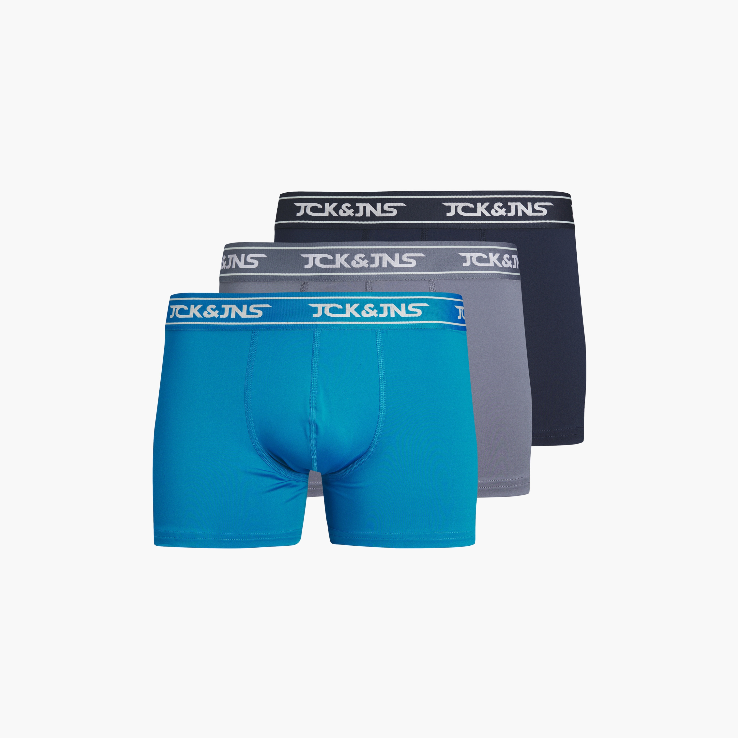 Jack & Jones Pack of 3 Men's Plain Microfiber Trunks-men-clothing-innerwear-underwear-image-1