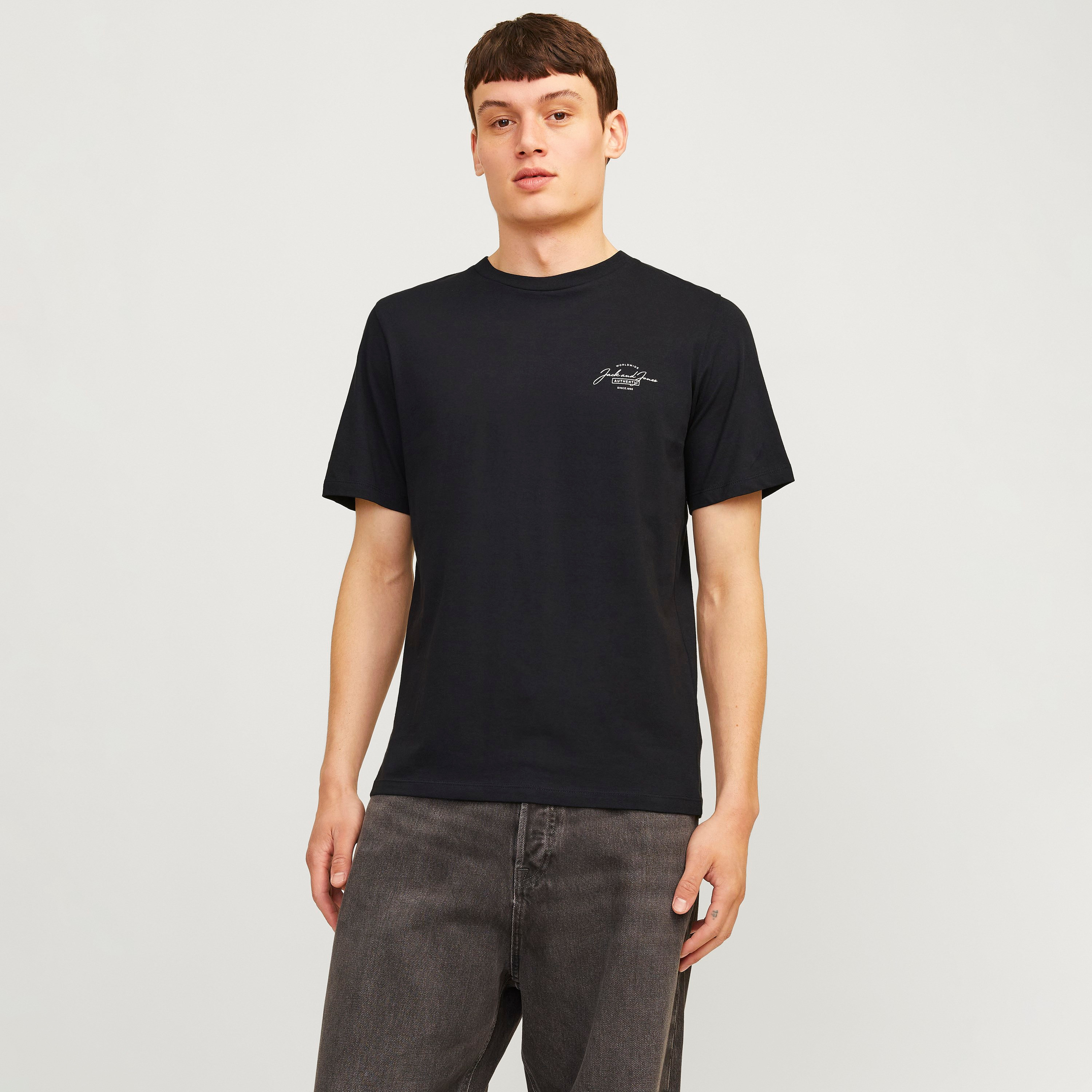 Jack & Jones Plain Crew Neck Short Sleeves T-Shirt-men-clothing-tshirtsandpolos-tshirts-image-1