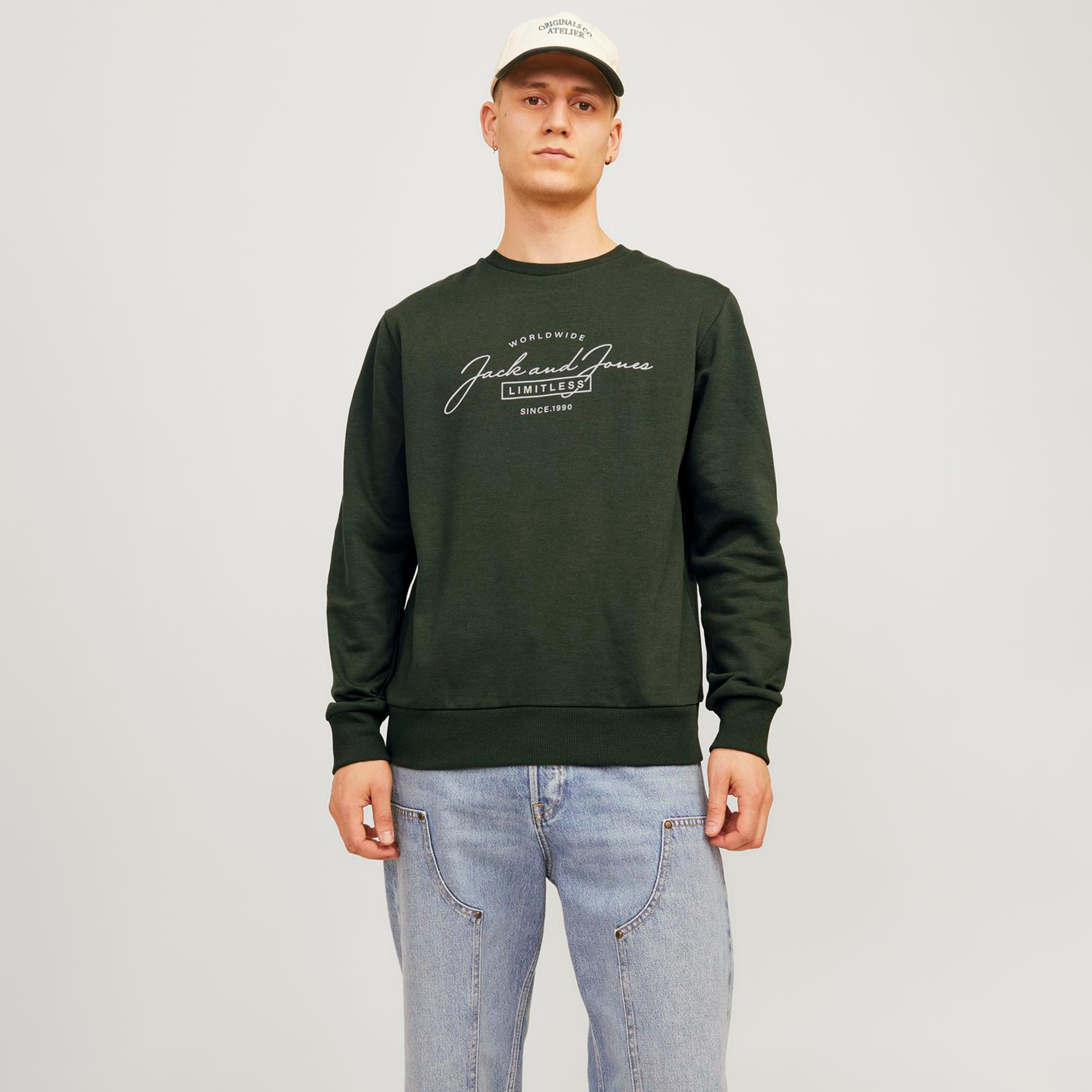 Jack & Jones Logo Crew Neck Long Sleeves Sweatshirt-men-winterwear-hoodiesandsweatshirts-image-3
