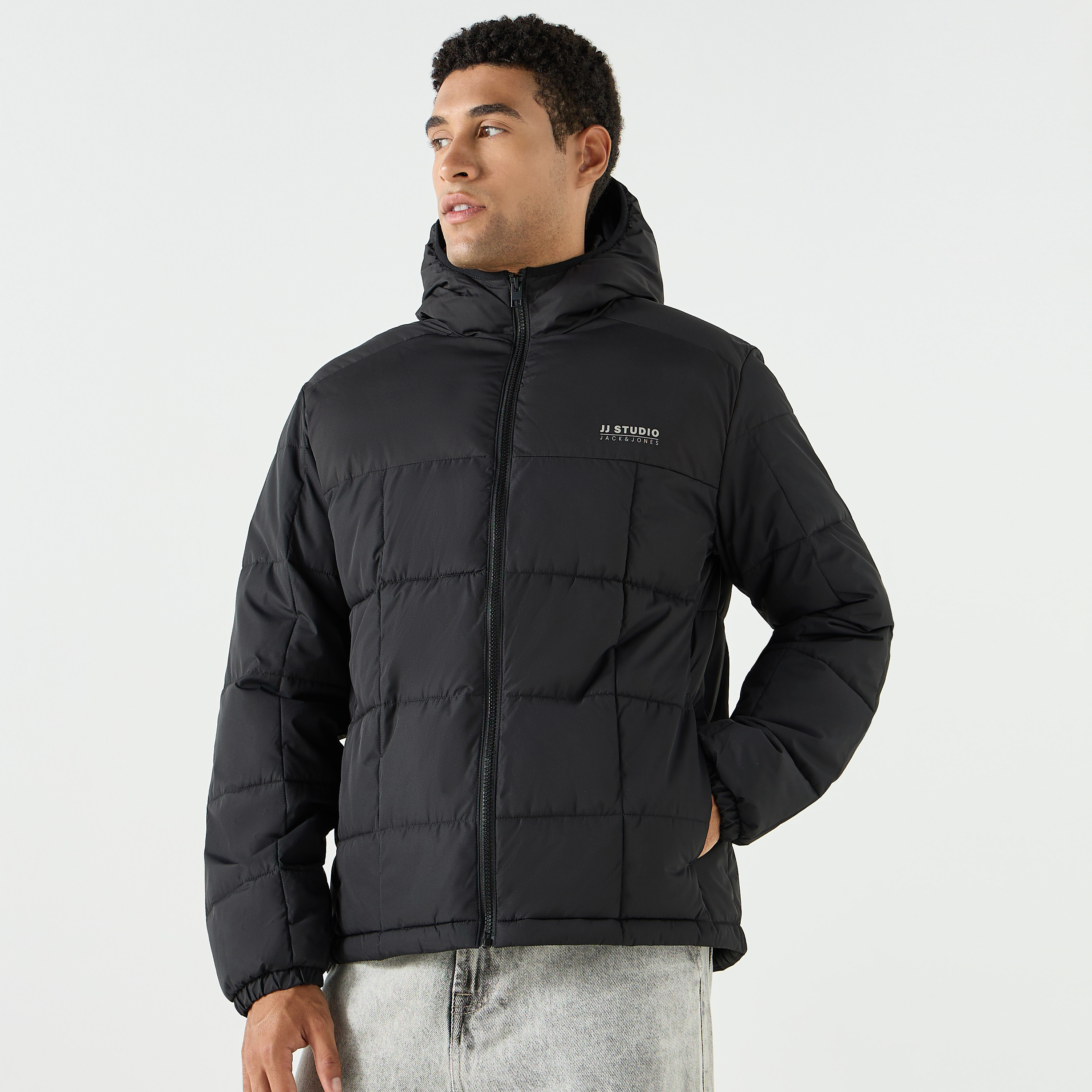 جاك آند جونز كولوربلوك هوديي الرقبة والأكمام الطويلة سترة مبطنة للرجال-men-clothing-jacketsandblazers-jackets-image-1